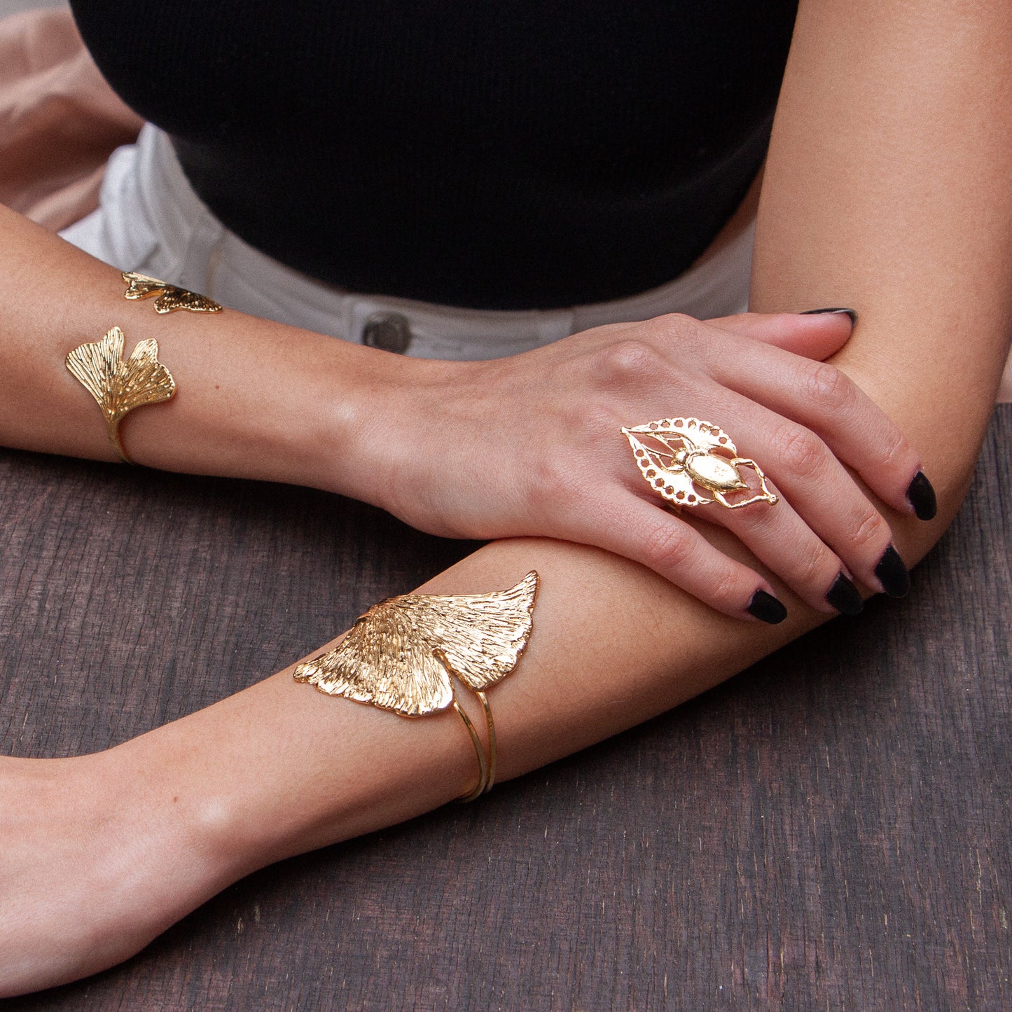Small Ginkgo Leaf Gold Bracelet