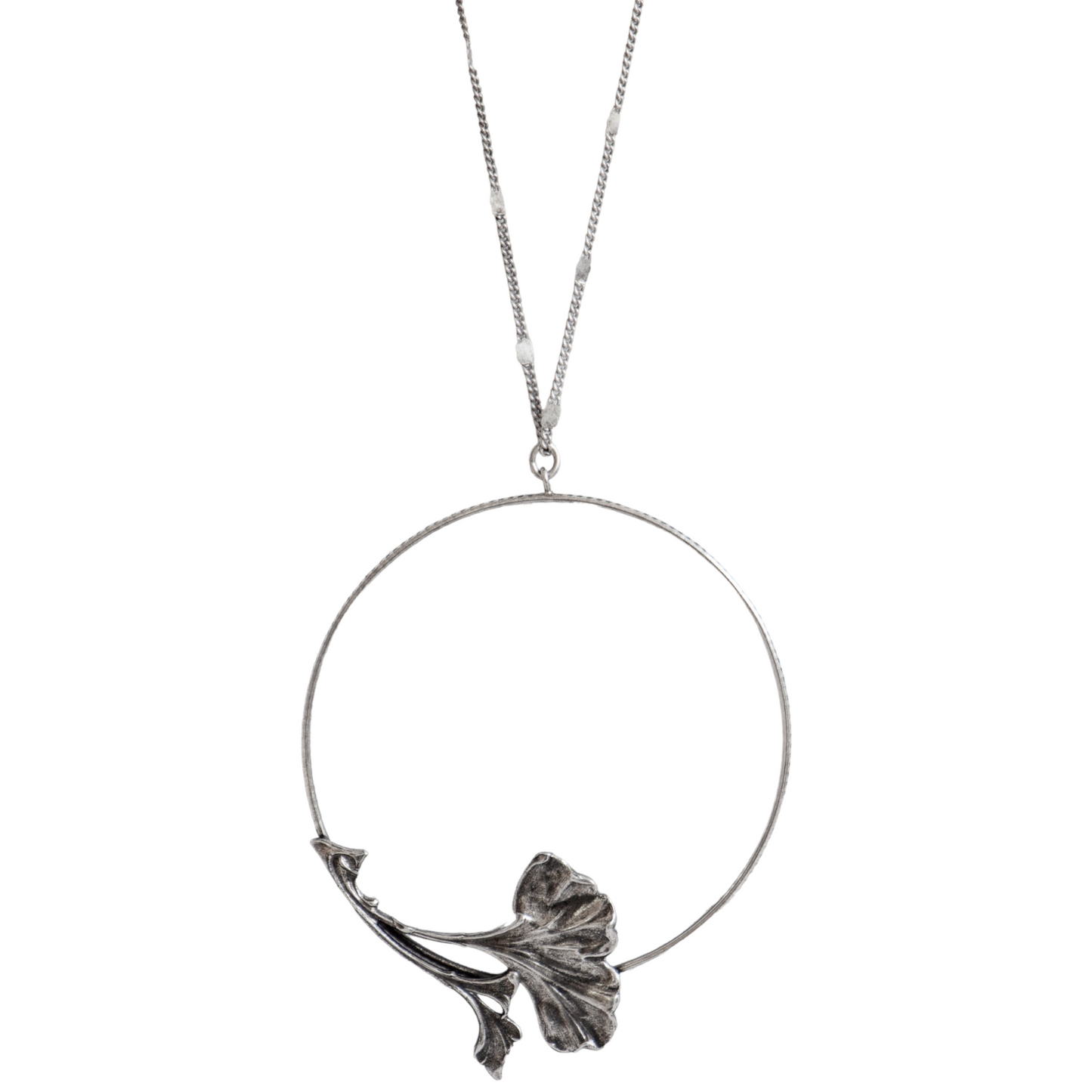 Ginkgo Orbit long necklace