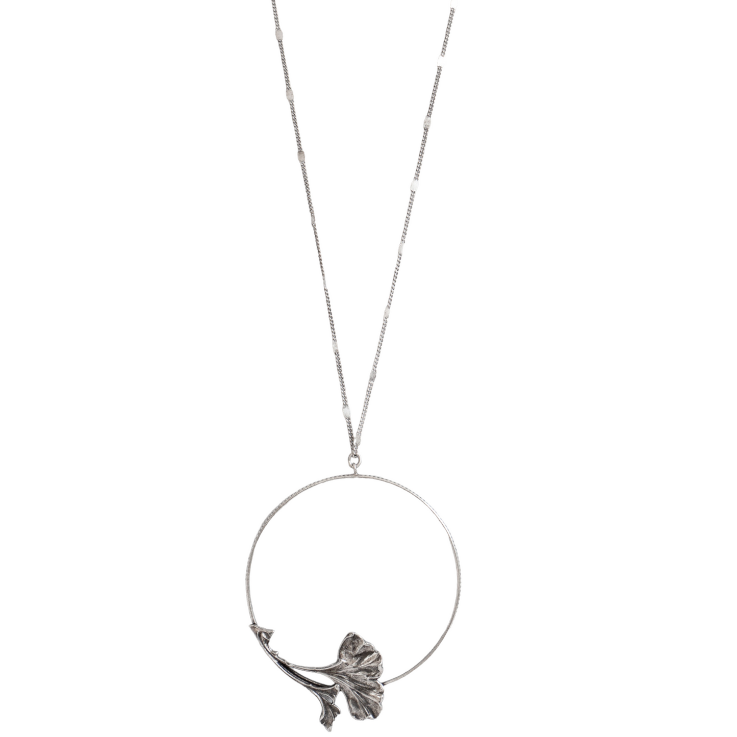 Ginkgo Orbit long necklace