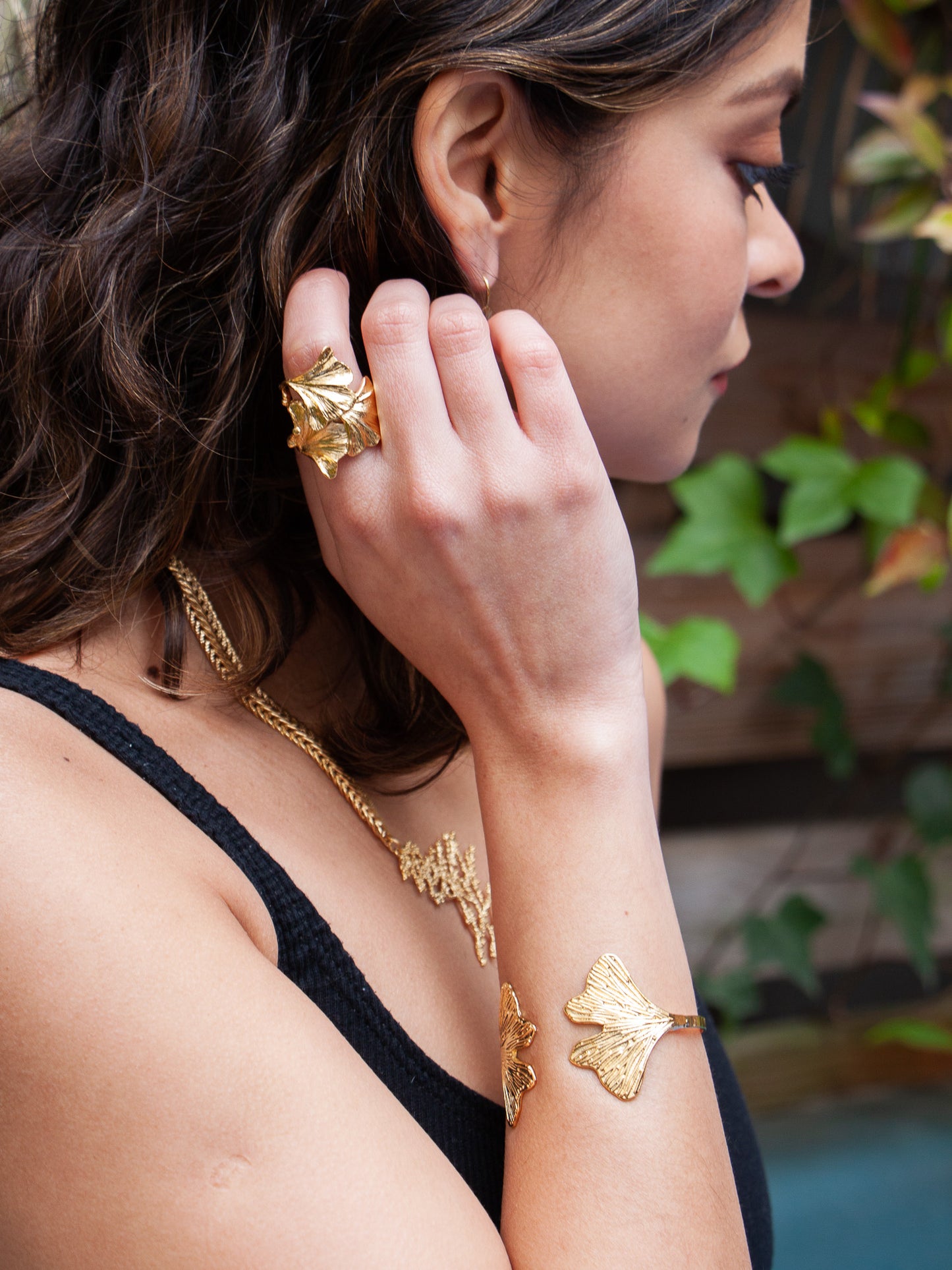Small Ginkgo Leaf Gold Bracelet