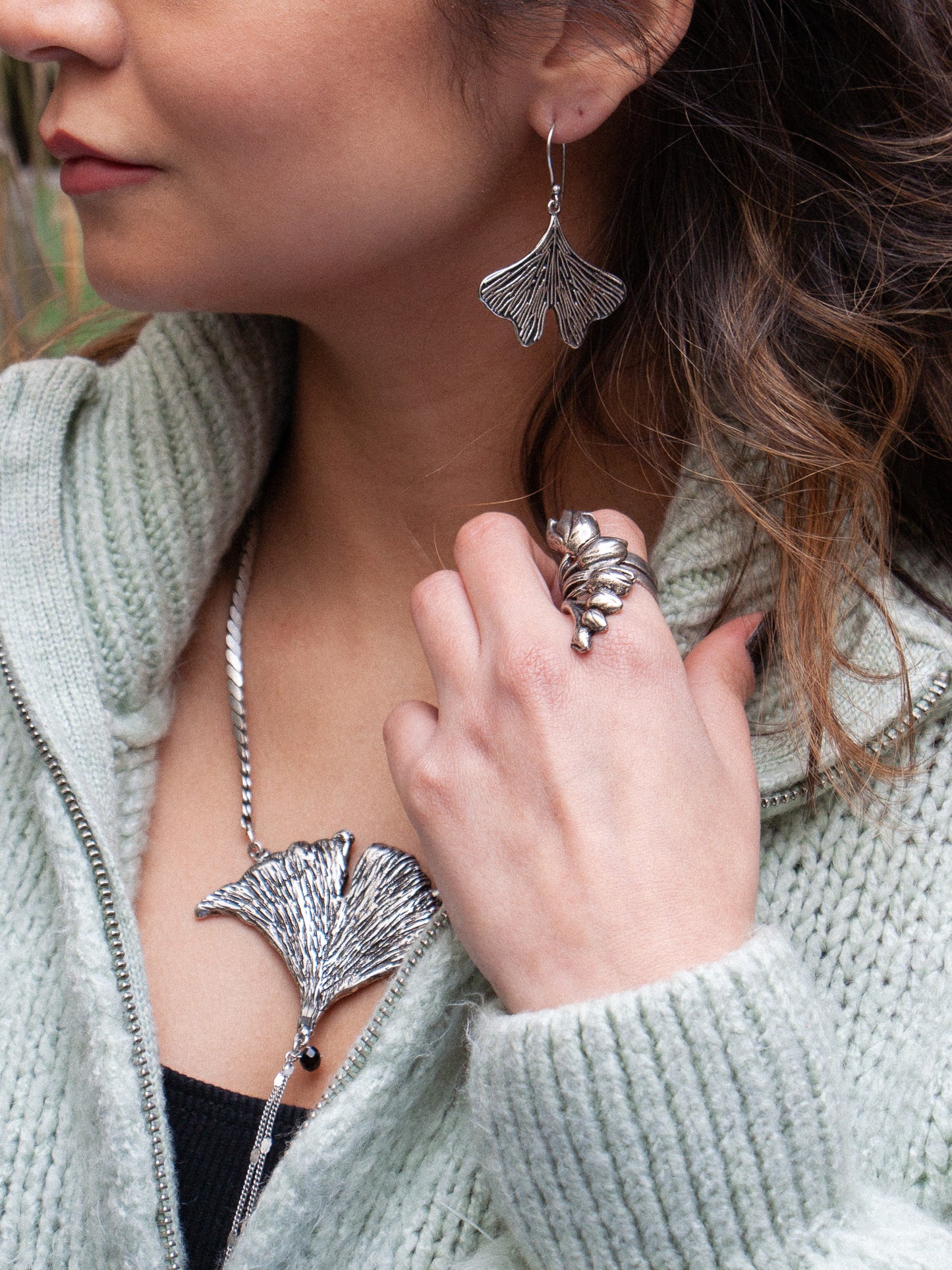 Small Ginkgo Leaf Earrings