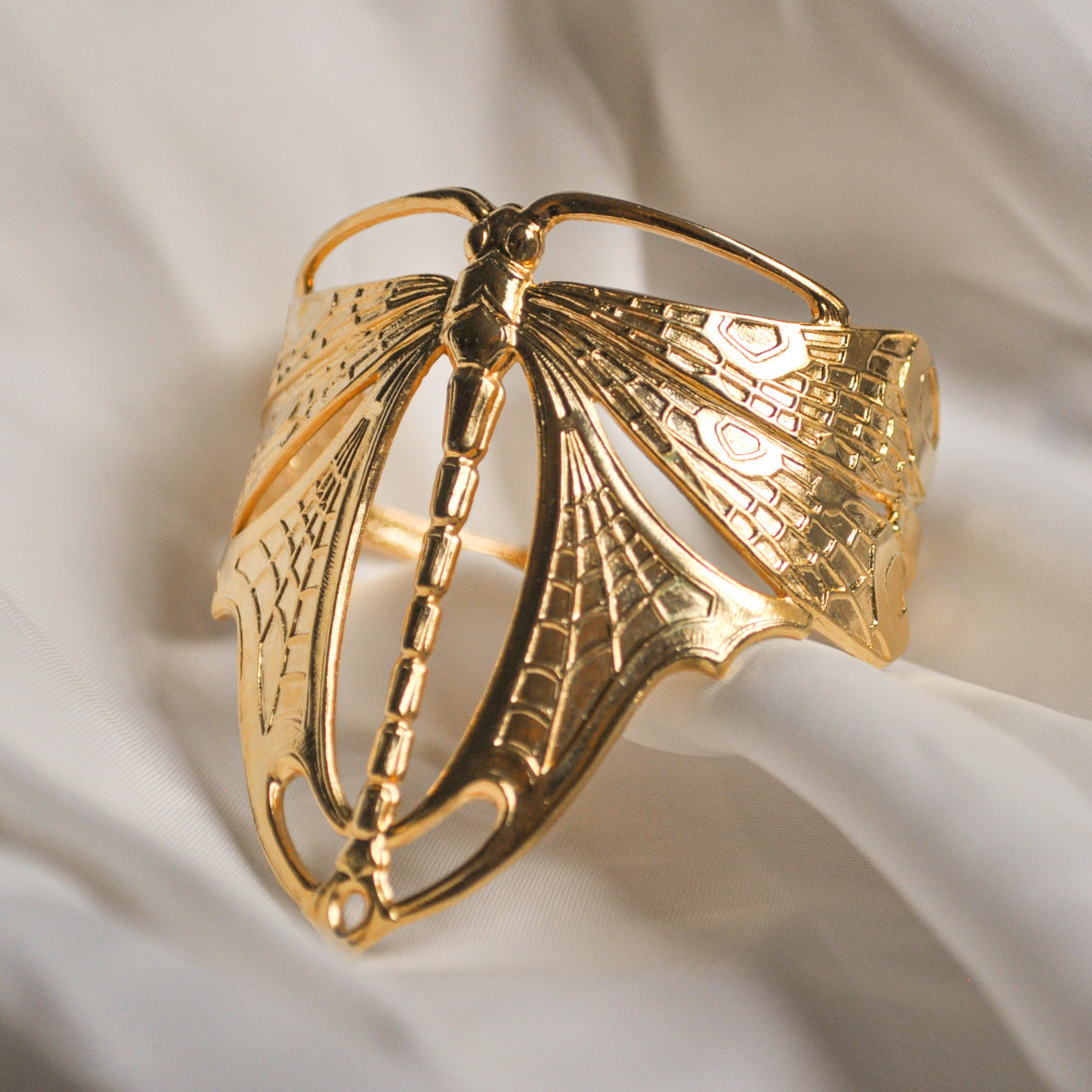 Gold Flying Dragonfly Bracelet