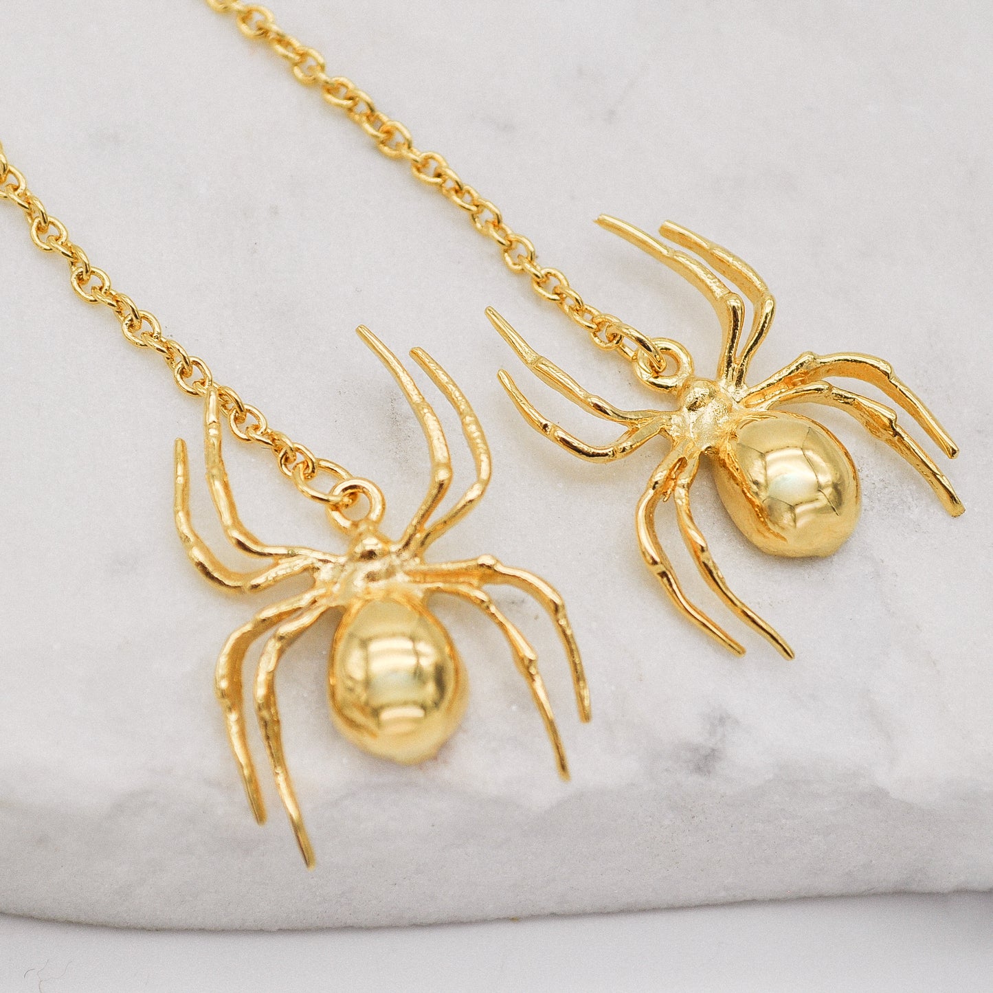Spider gold earrings
