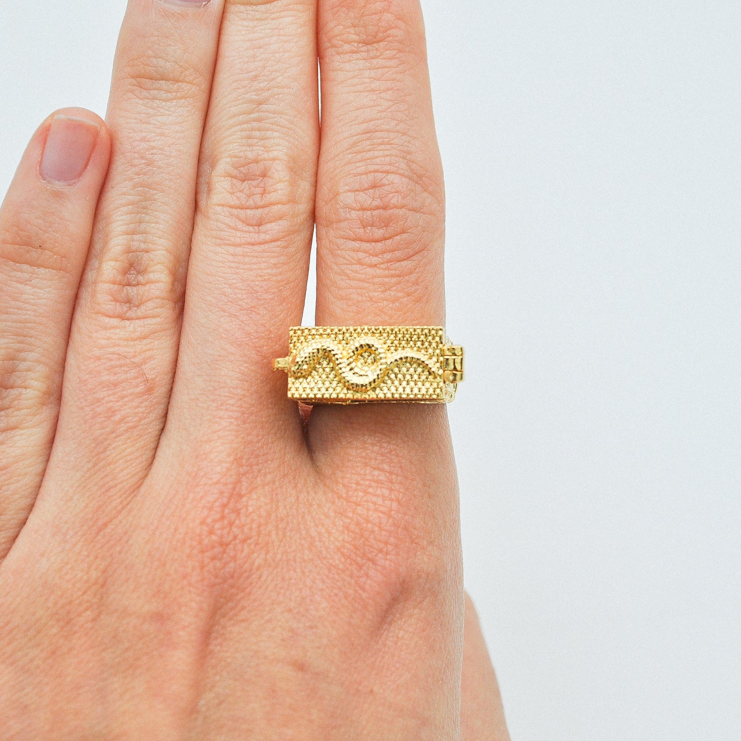 Gold Snake Secret Box Ring