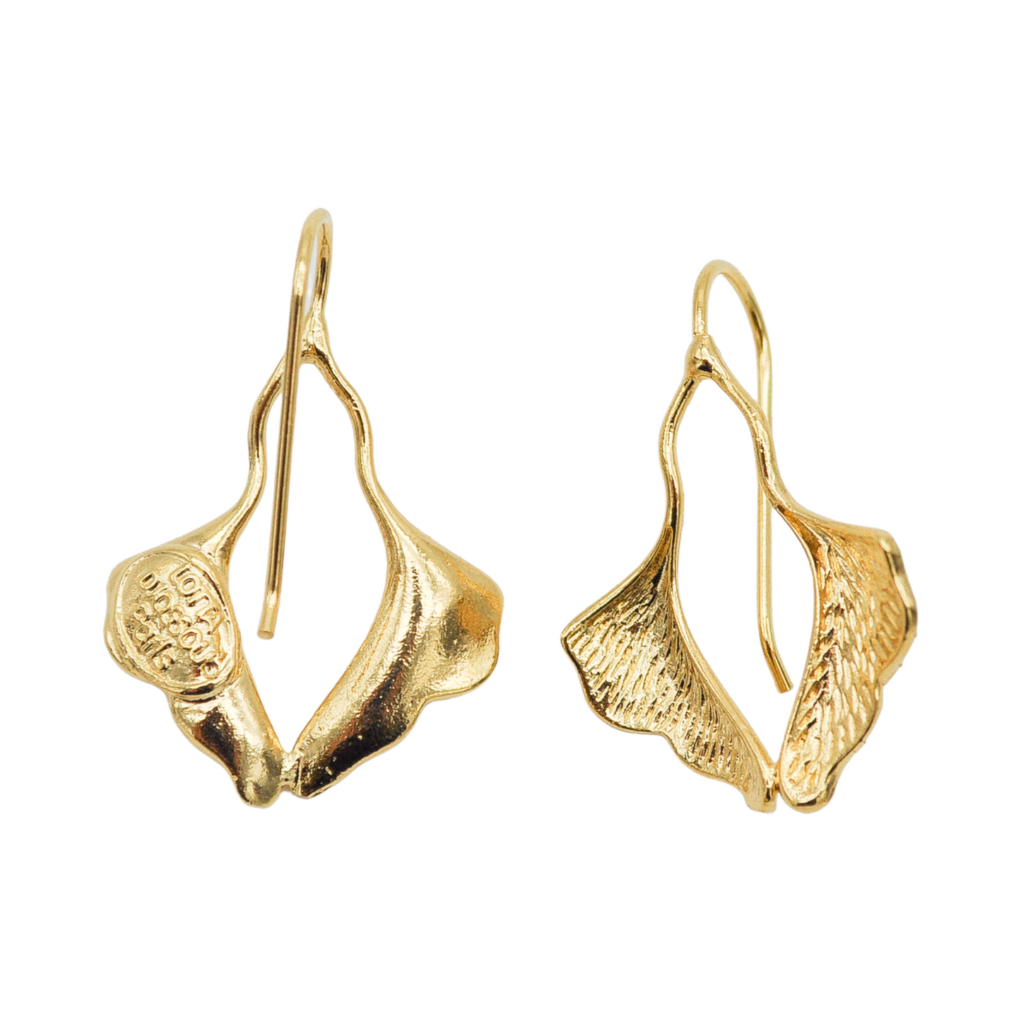 Gold-plated Small Ginkgo Earrings