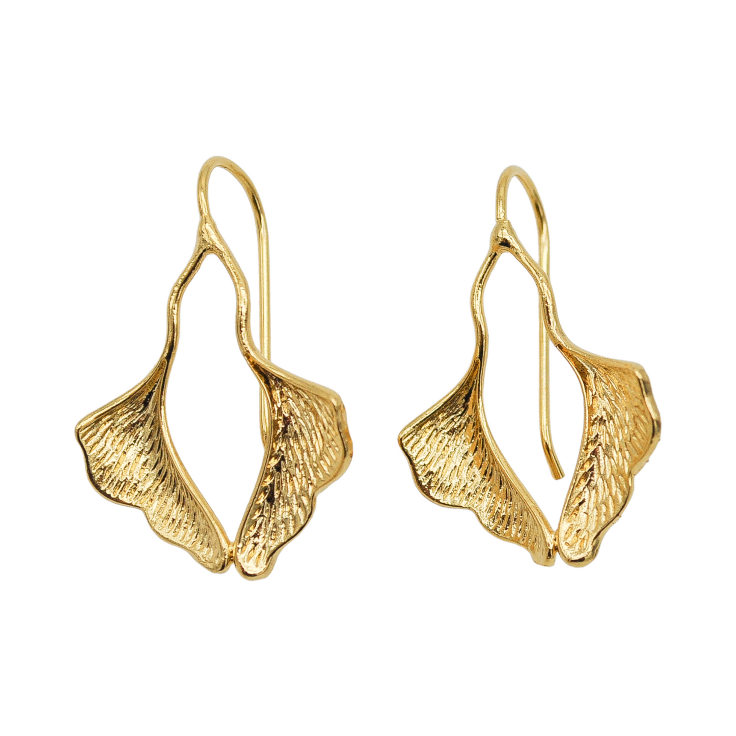 Gold-plated Small Ginkgo Earrings