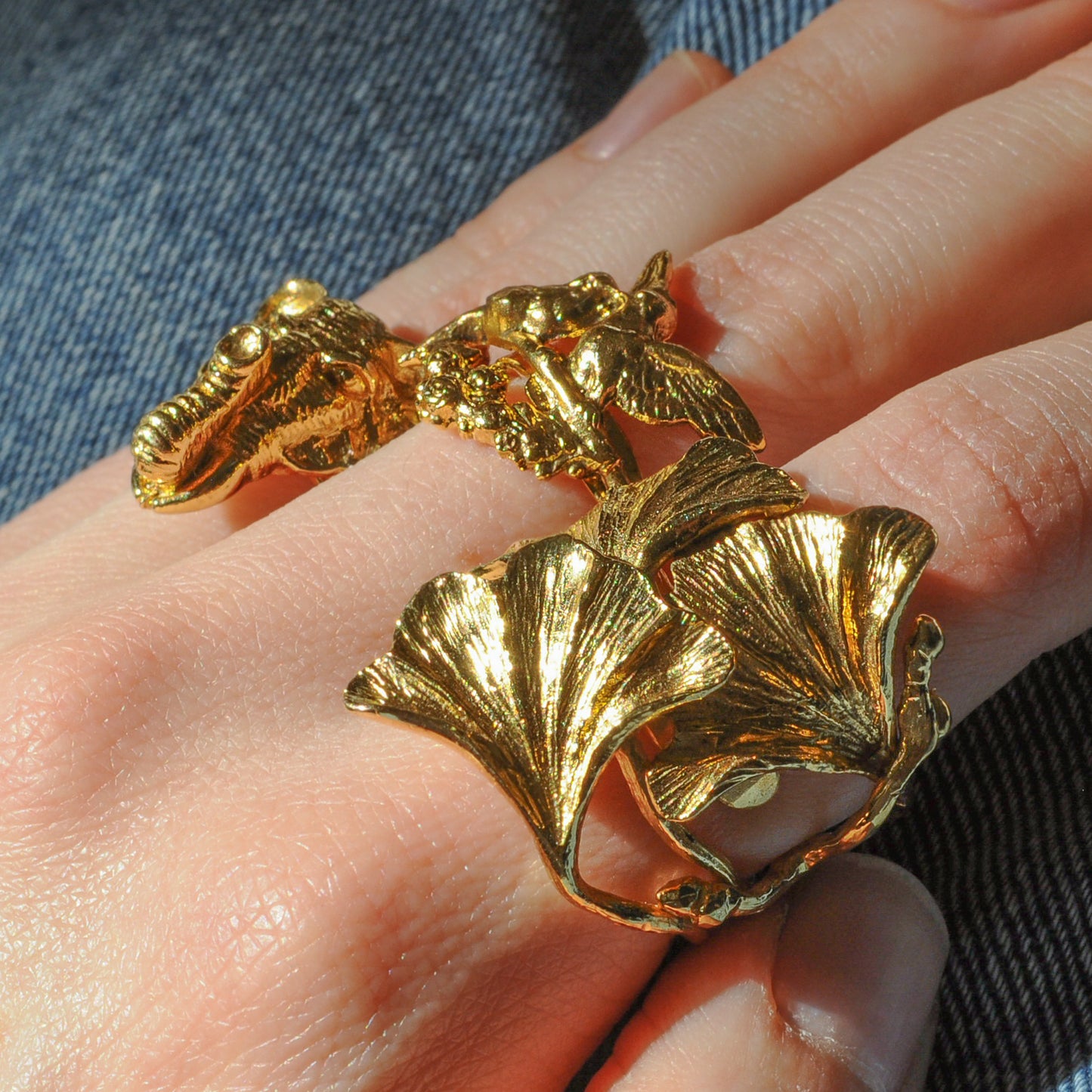 Gold Elephant Ring