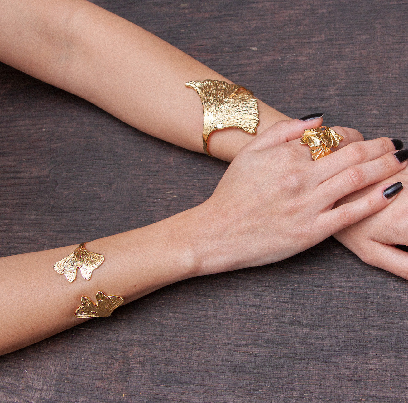 Small Ginkgo Leaf Gold Bracelet