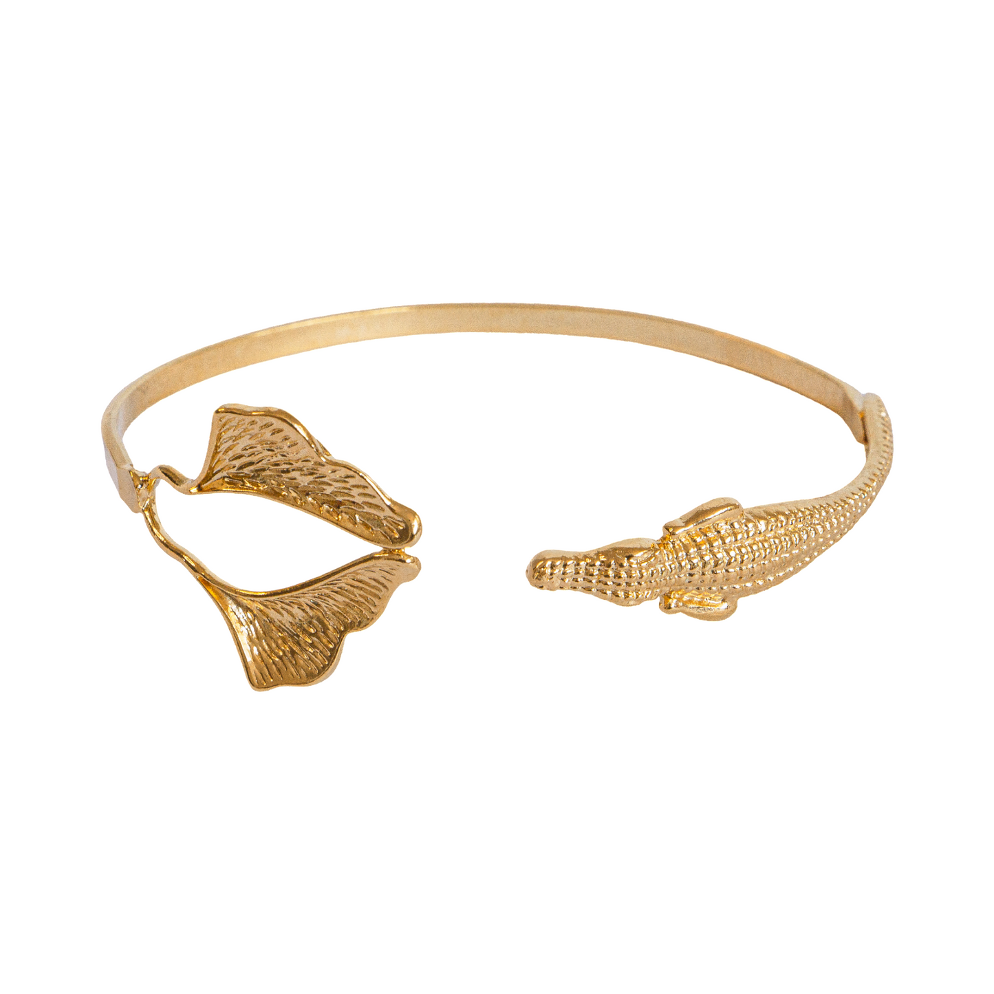 Gold Ginkgo Crocodile Bracelet