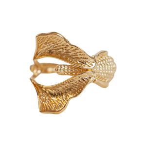 
                  
                    Bague Crocodile Ginkgo Dorée
                  
                