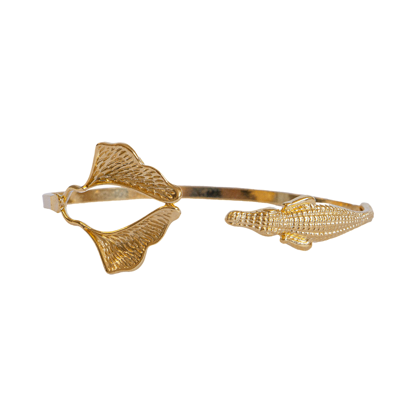 Gold Ginkgo Crocodile Bracelet
