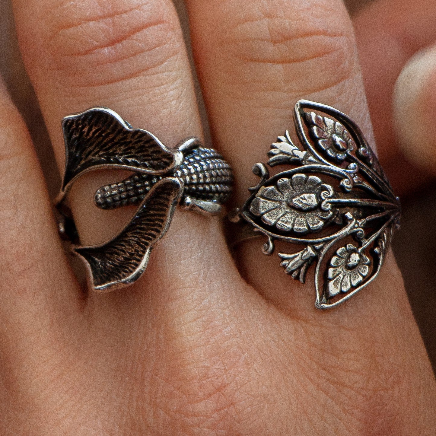 Crocodile Ginkgo ring