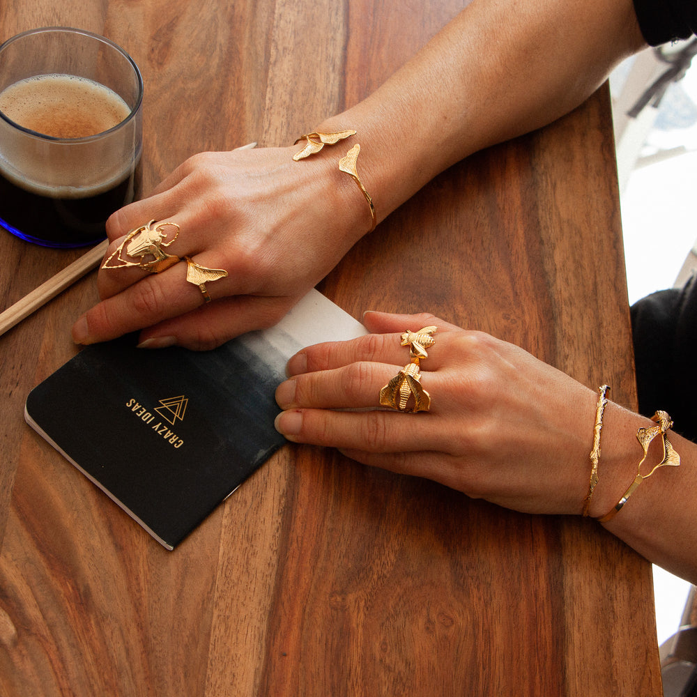 
                  
                    Gold Ginkgo Crocodile Ring
                  
                