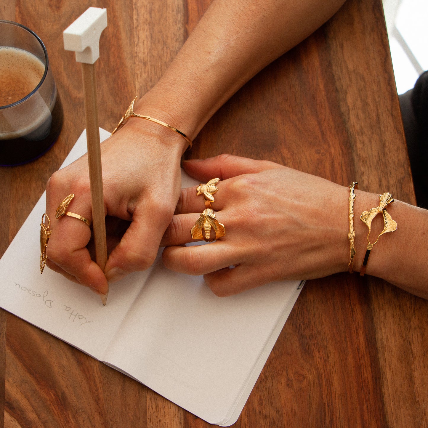 Gold Ginkgo Crocodile Bracelet