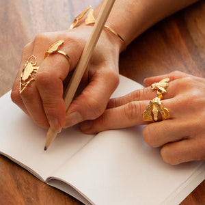 
                  
                    Gold Ginkgo Crocodile Ring
                  
                