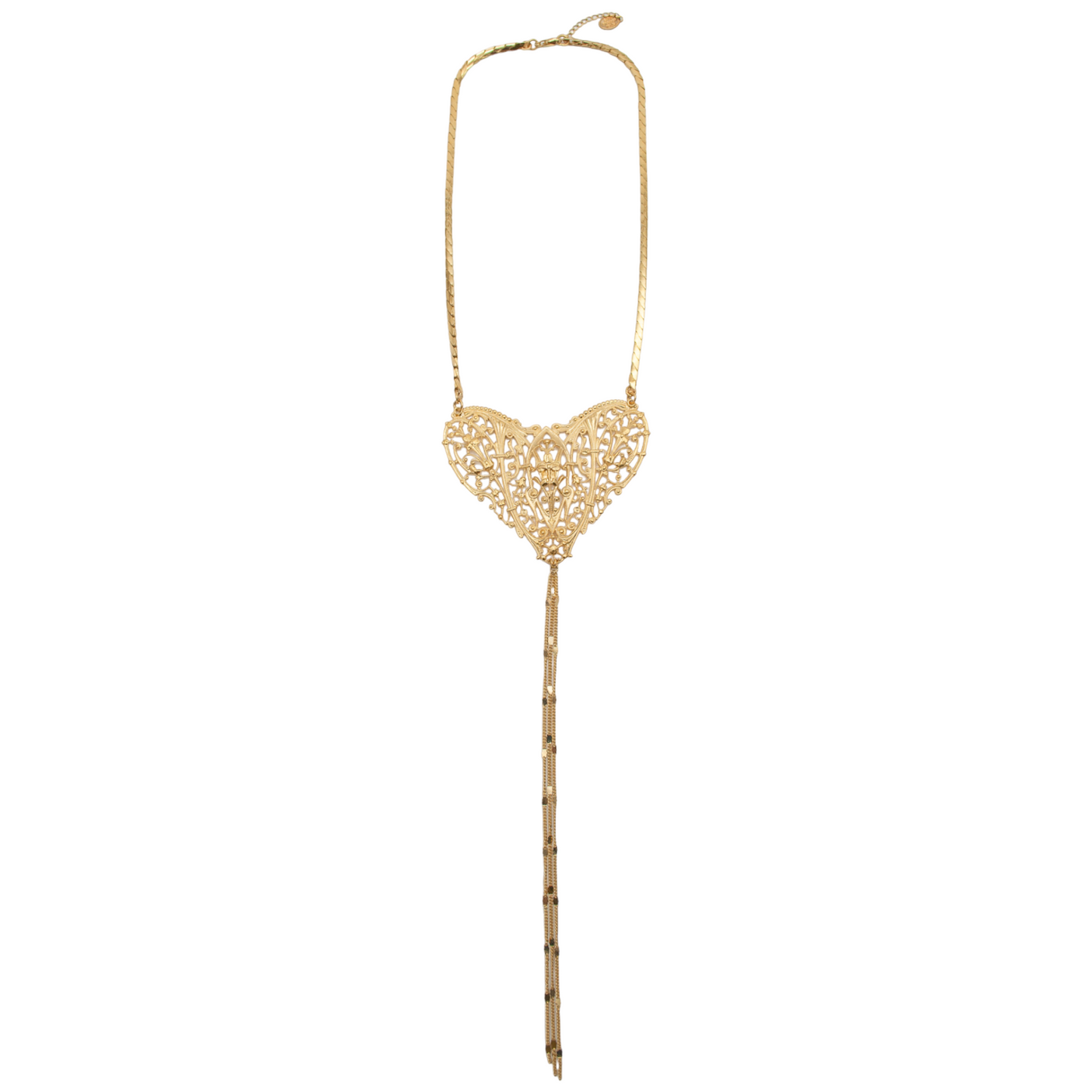 Grand Filigree Heart Gold Necklace