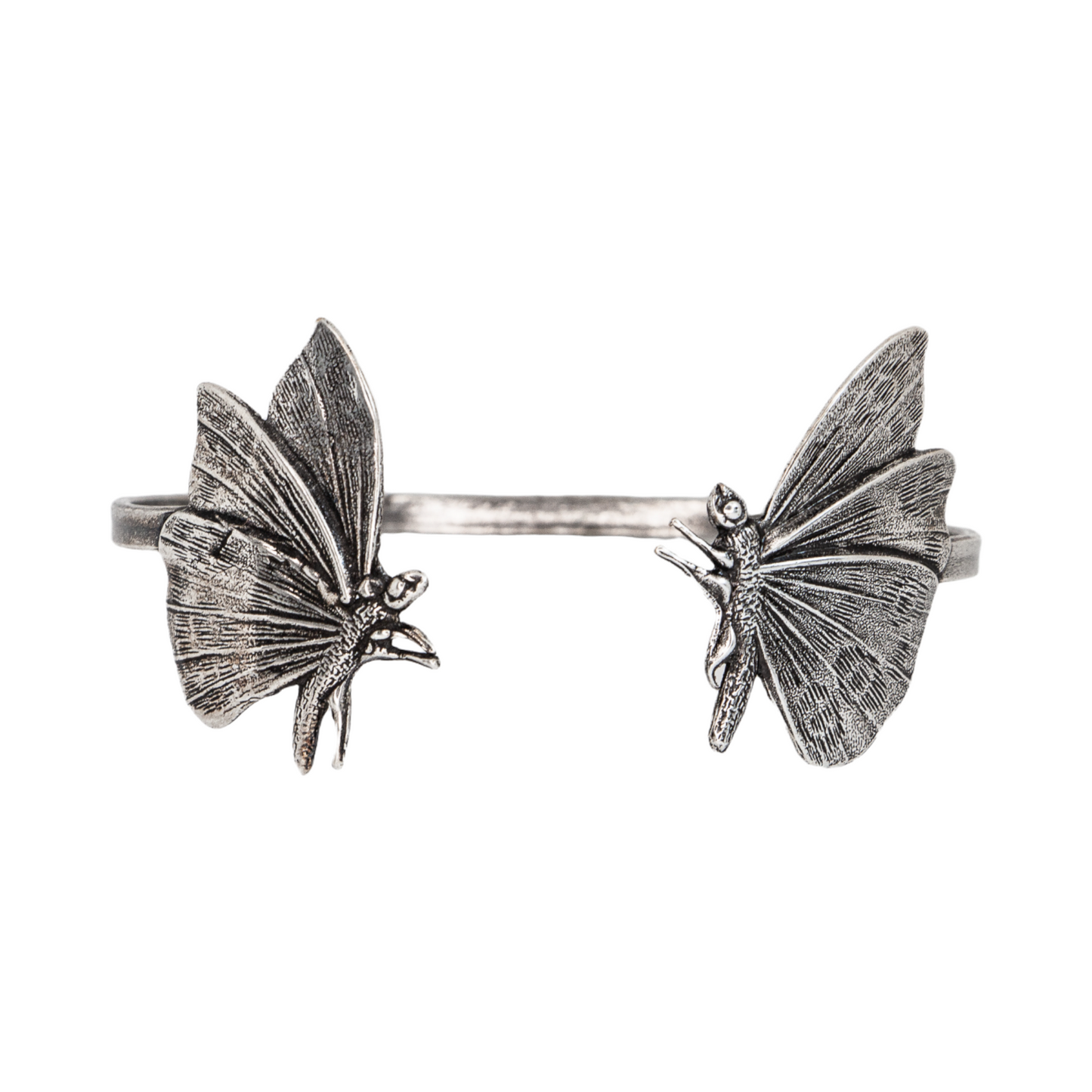 Double Small Silver Butterfly Bracelet