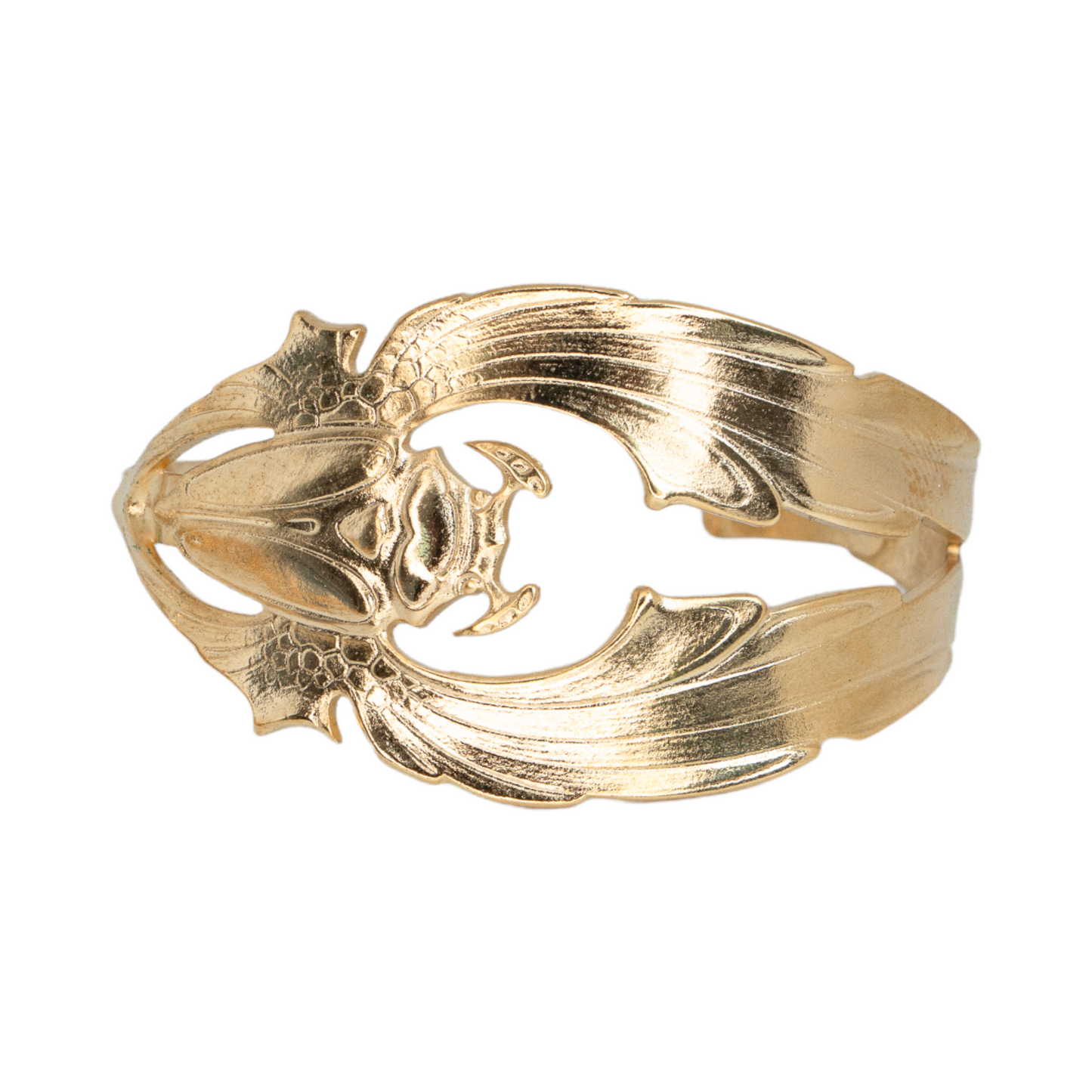 Long golden beetle bracelet