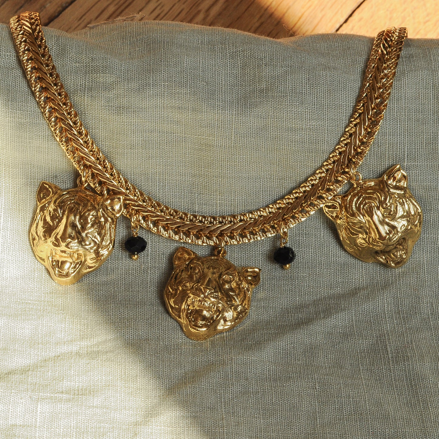 Three Tigers Gold Necklace