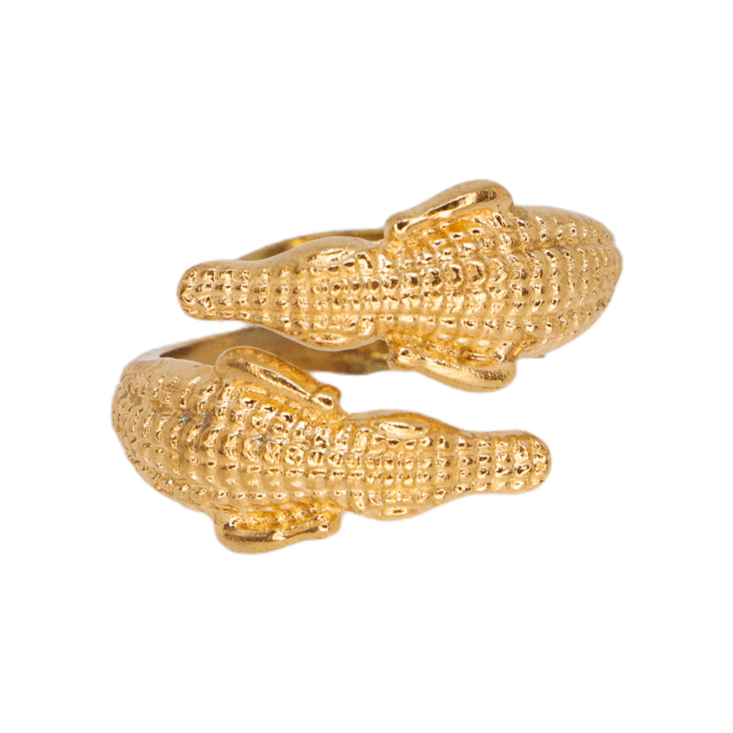 Double Crocodile Gold Ring