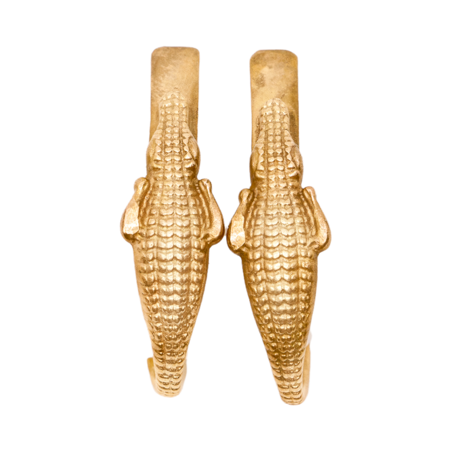 Gold crocodile earrings