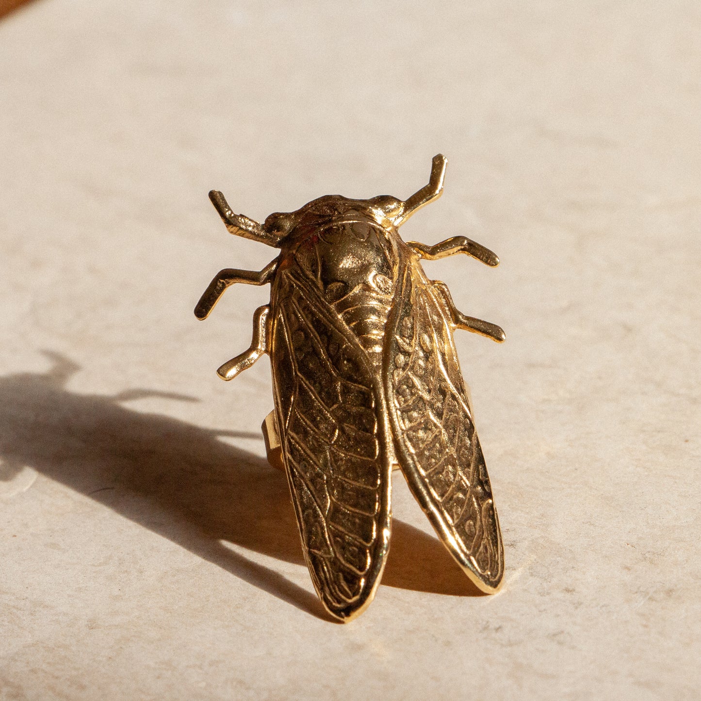 Golden Cicada Ring