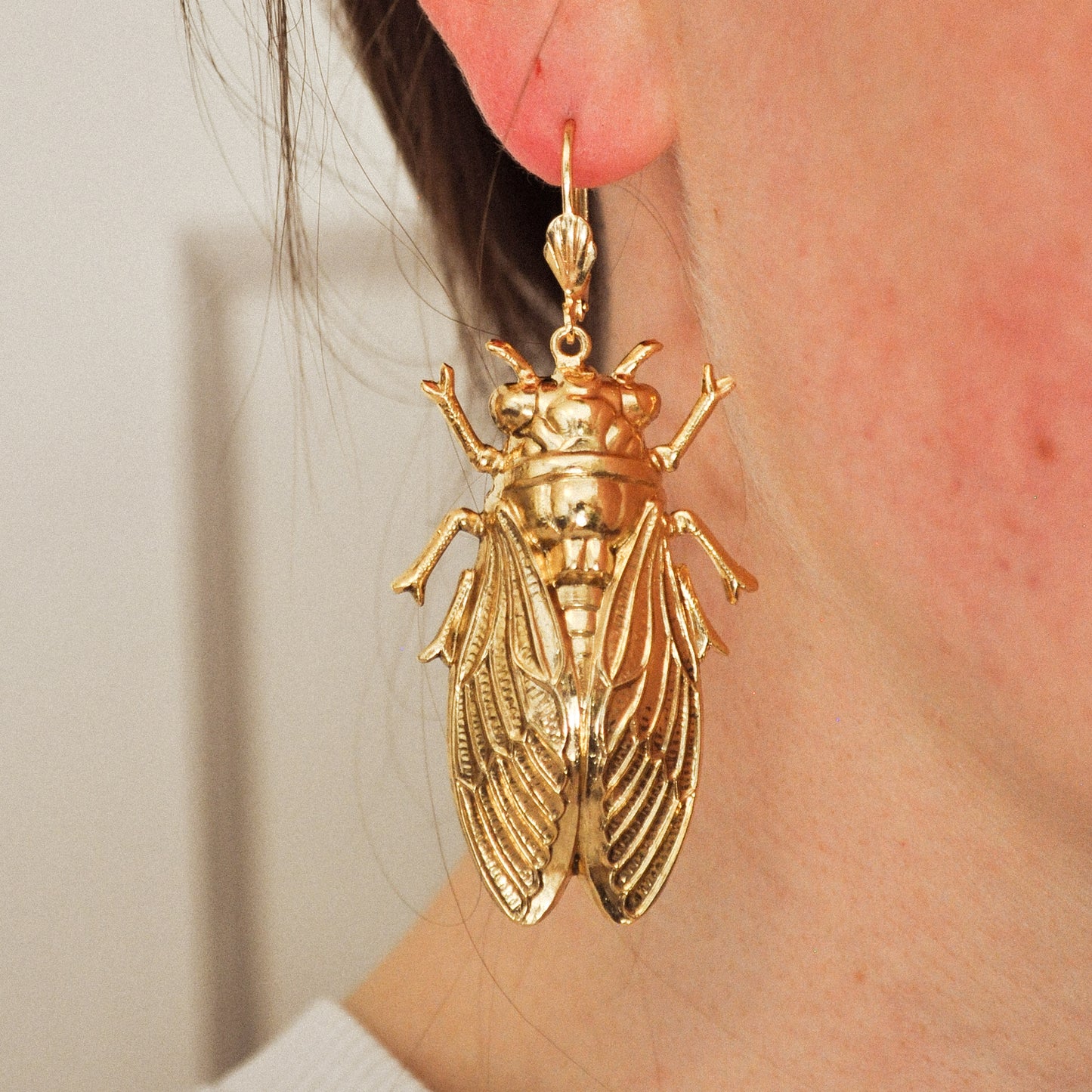 Golden Cicada Earrings