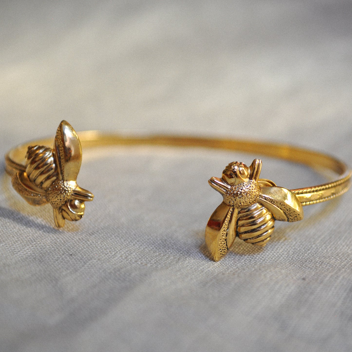 Double Little Bee Gold Bracelet
