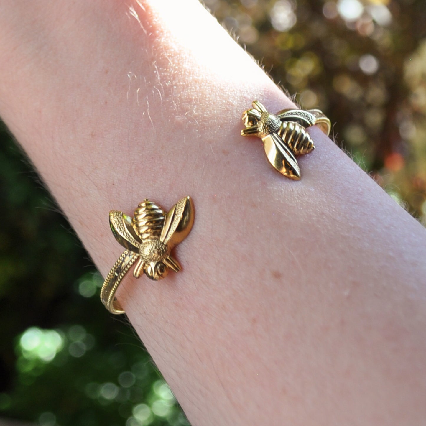 Double Little Bee Gold Bracelet