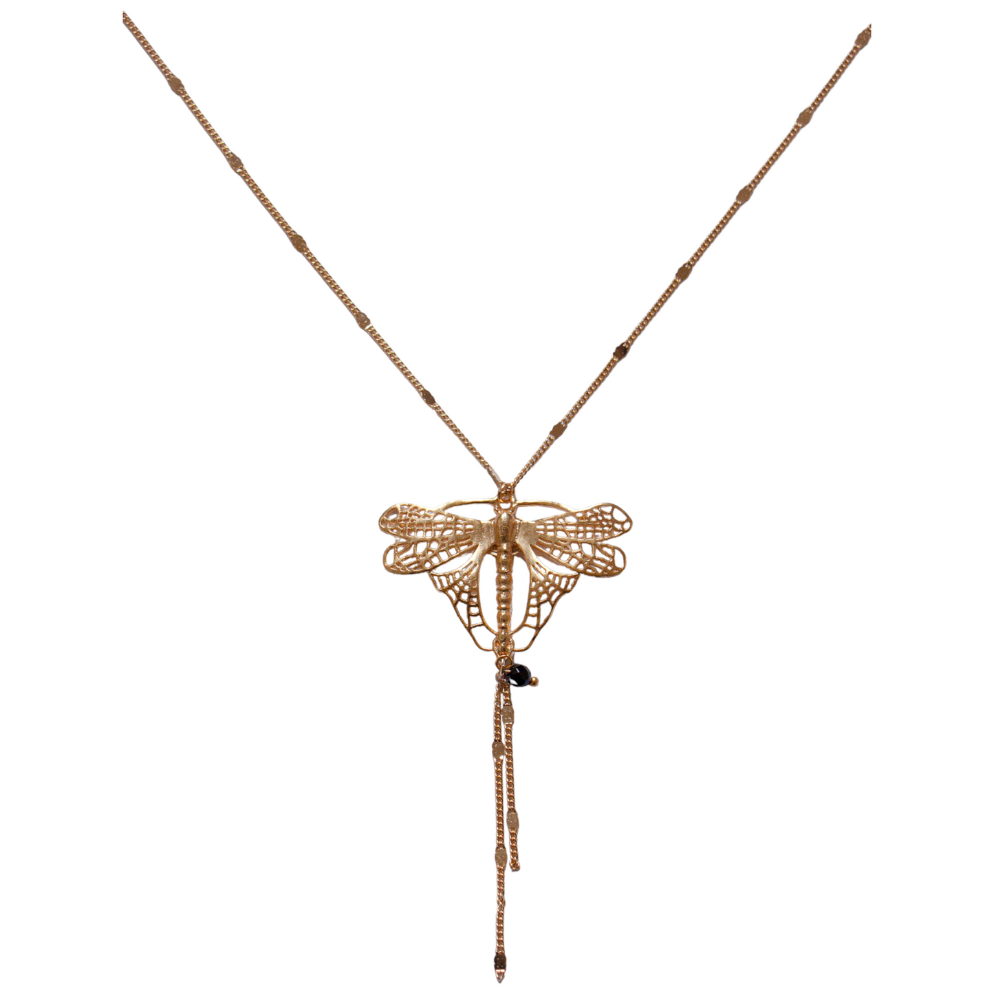 Gold dragonfly necklace