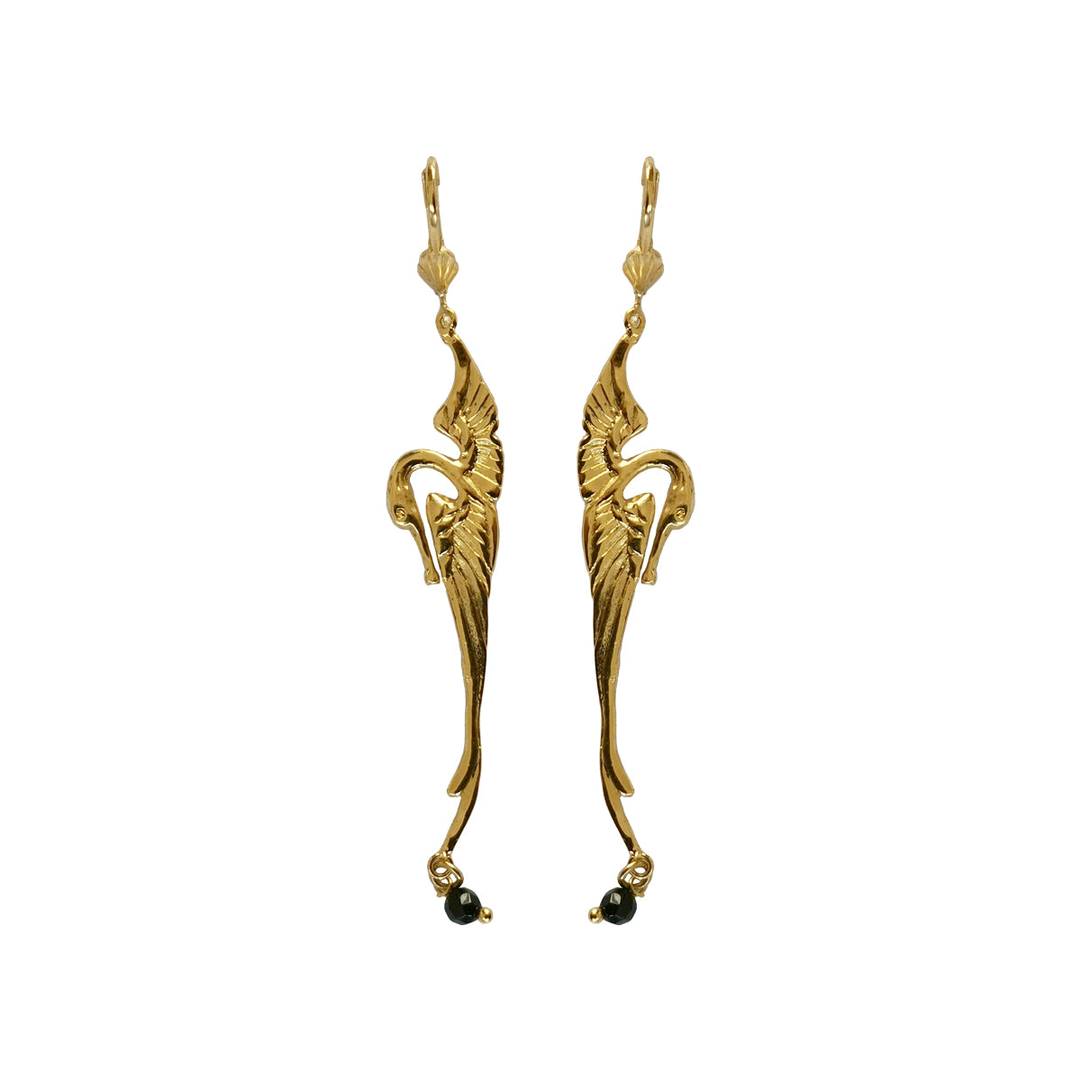 Golden Heron Earrings