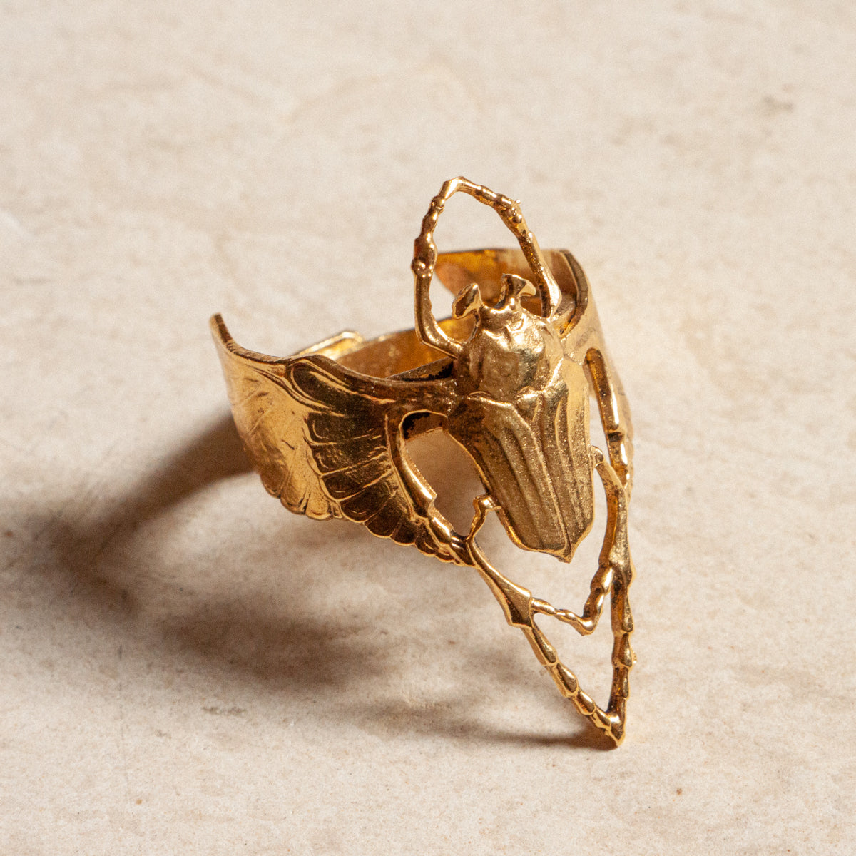 Gold Beetle Ring