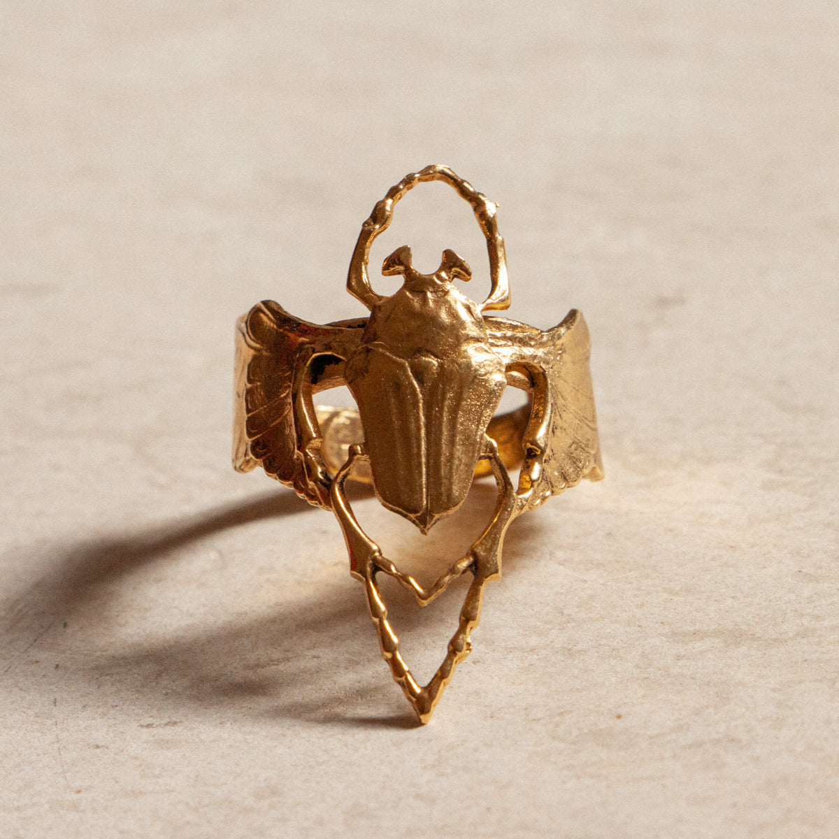 Gold Beetle Ring