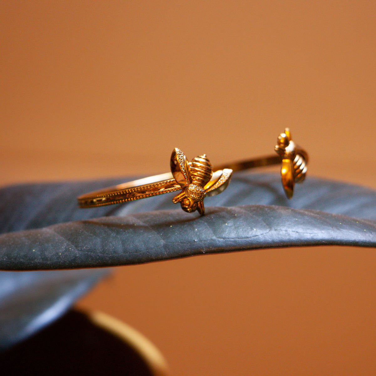 Double Little Bee Gold Bracelet