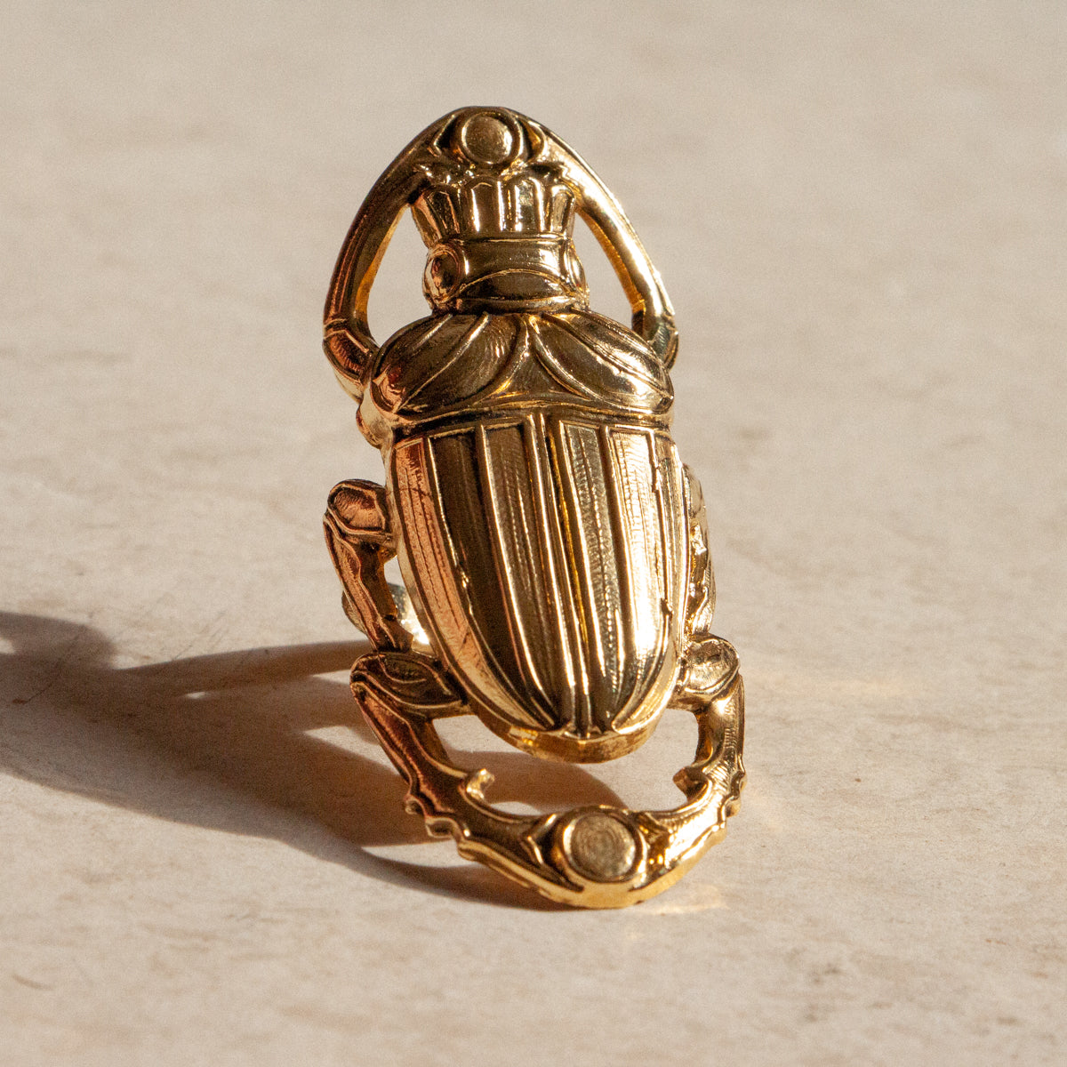 Gold Oscar beetle ring