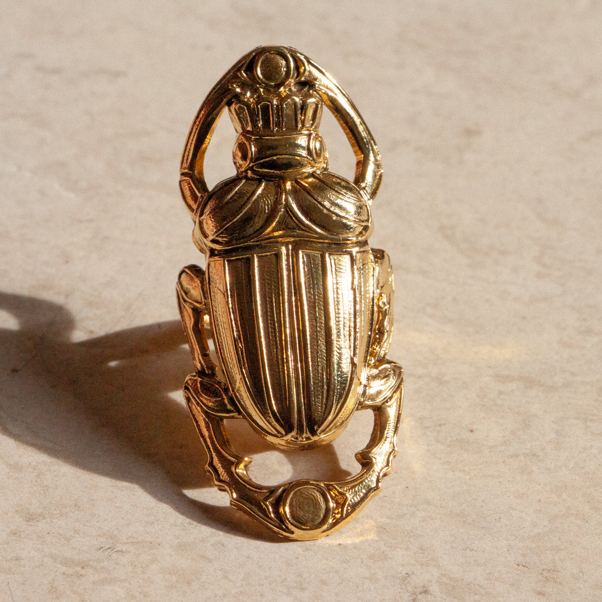 Gold Oscar beetle ring