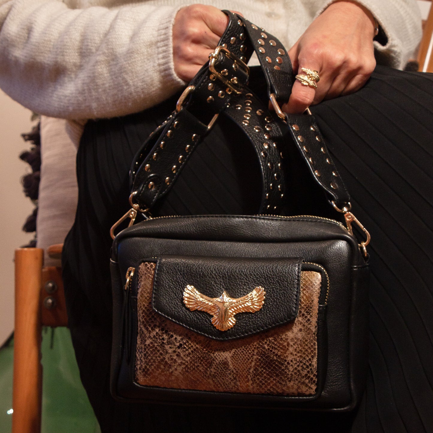 NUMBER 2-1 Aigle Leather Black and Gold