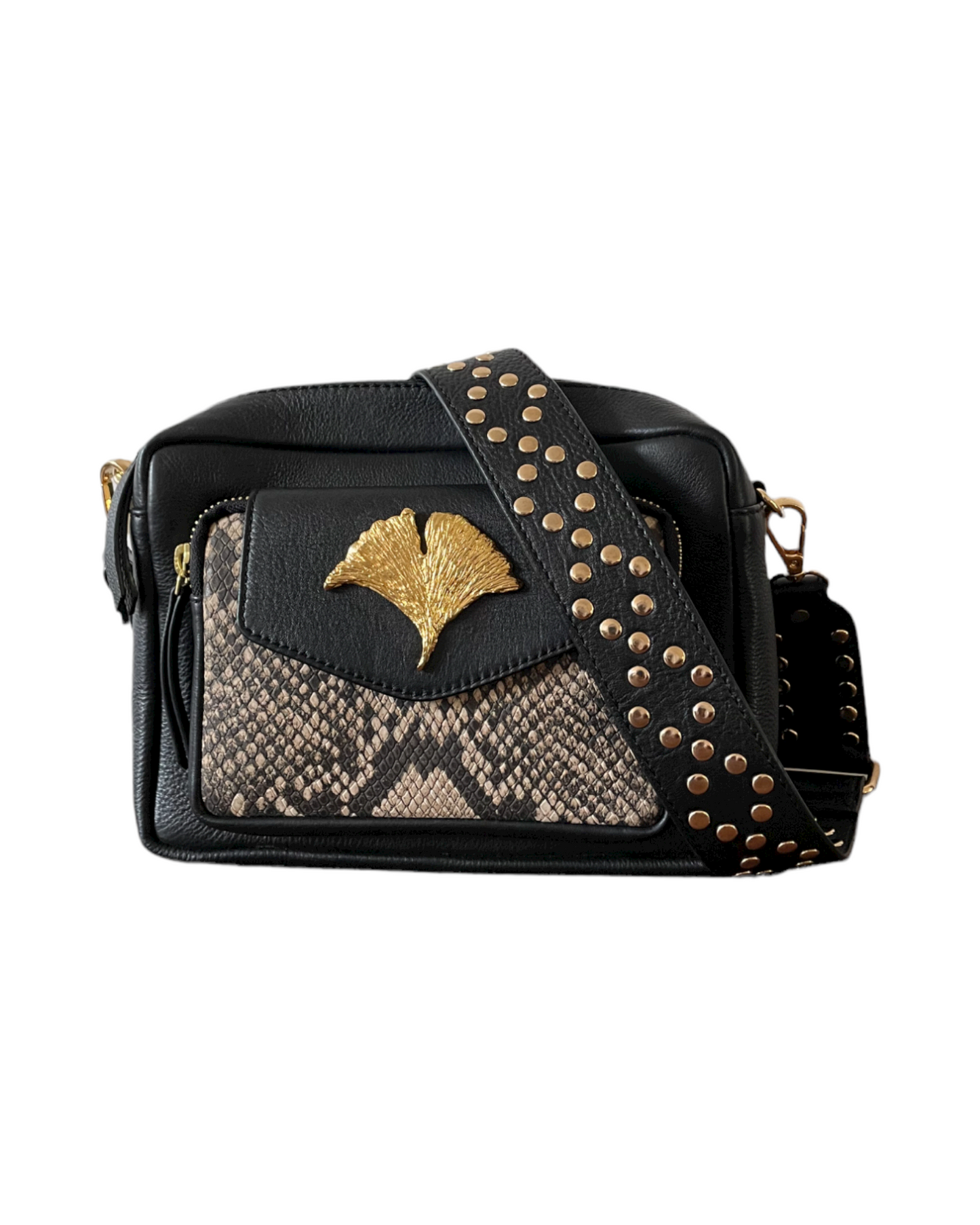 NUMERO 2-1 Ginkgo Bag Black and Ecru Leather