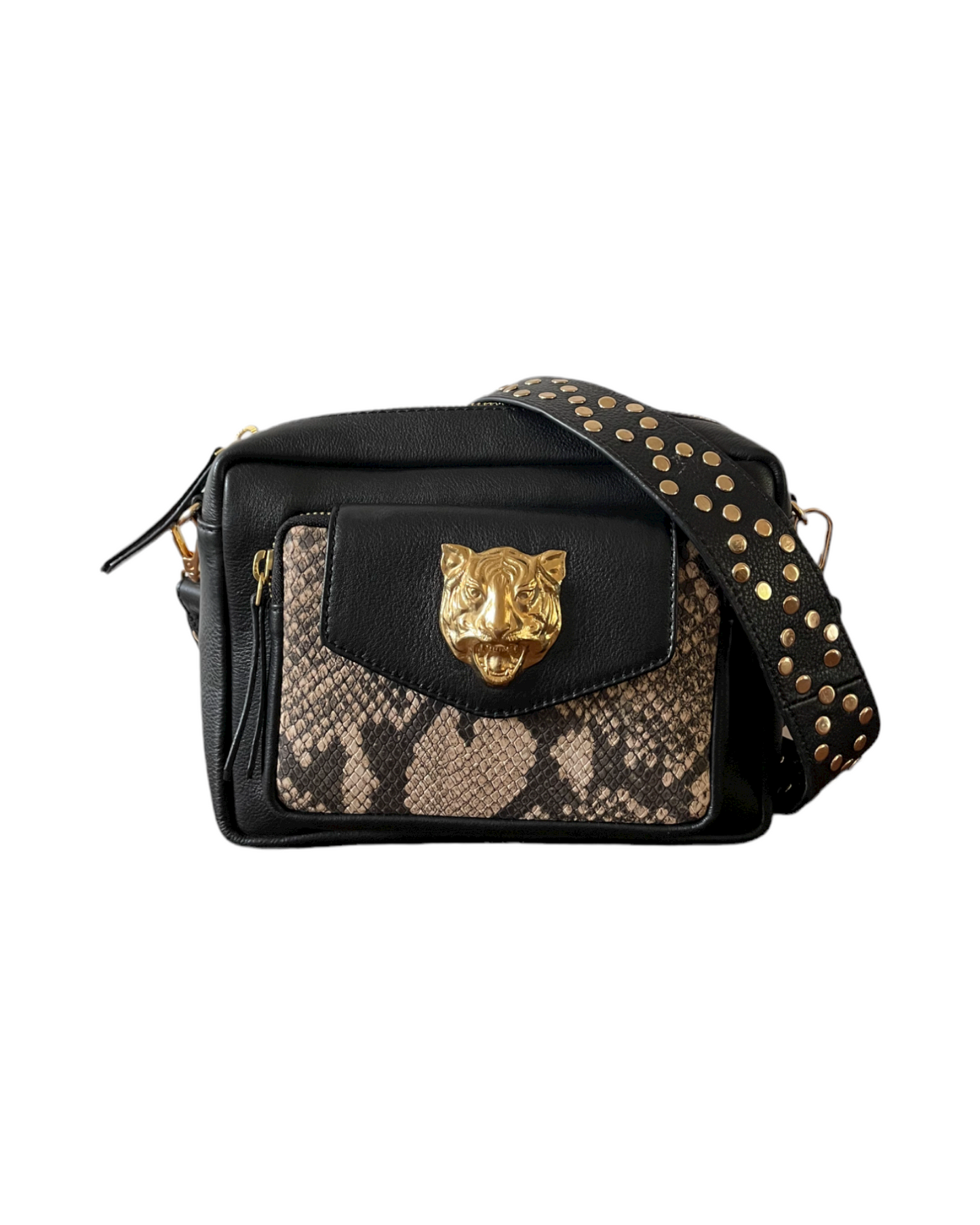 NUMERO 2-1 Panthere Bag Black and Ecru Leather