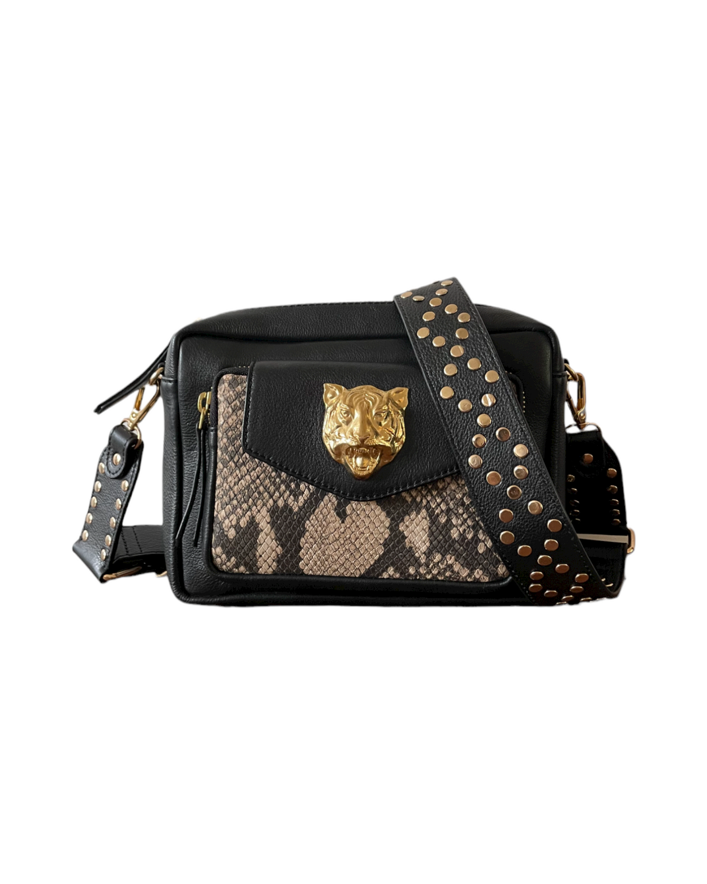 NUMERO 2-1 Panthere Bag Black and Ecru Leather