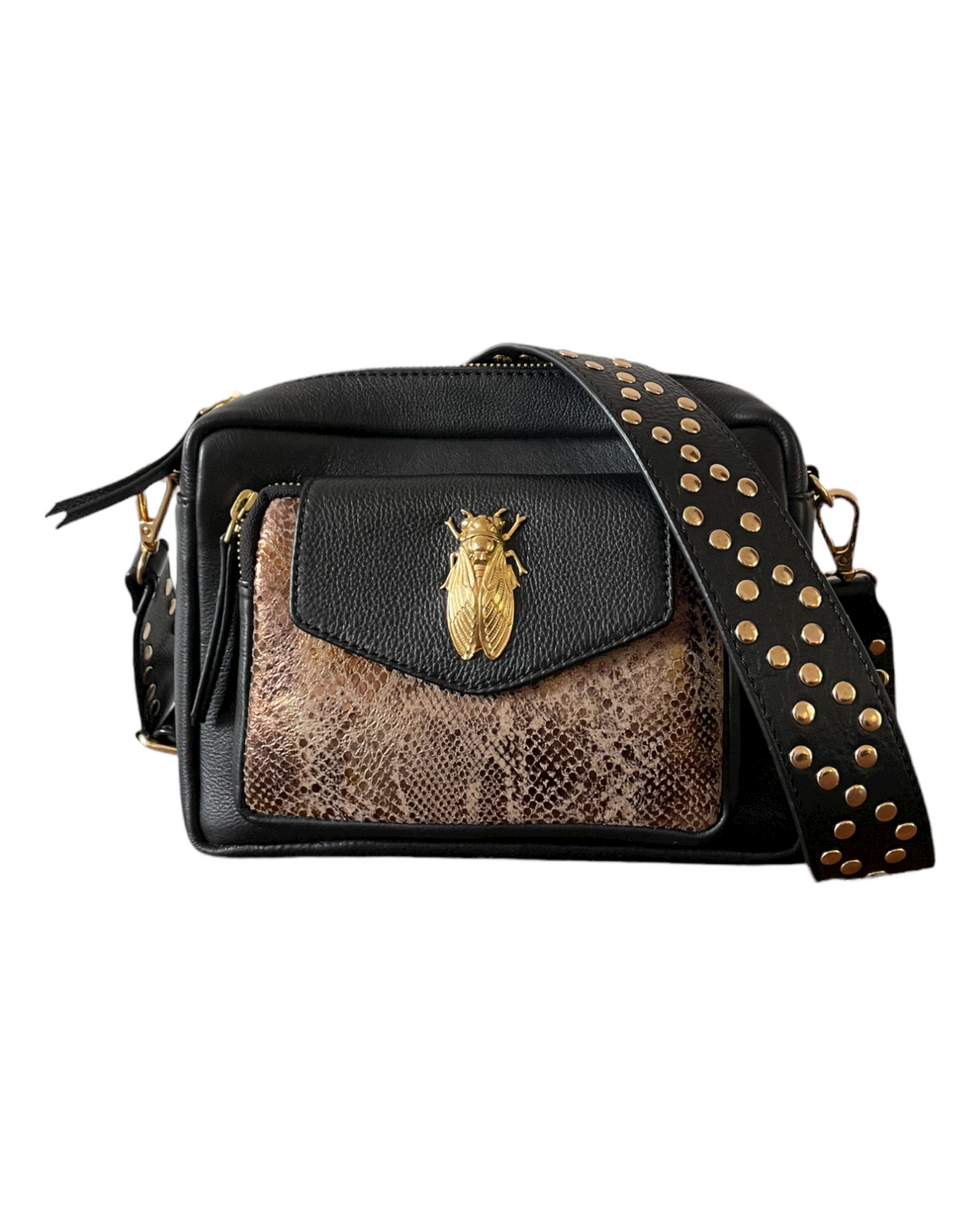 NUMBER 2-1 Cicada Bag Leather Black and Gold