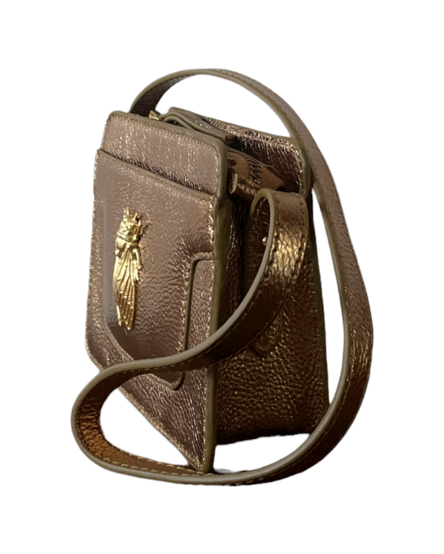 NUMBER 9-Golden Metallic Cicada bag