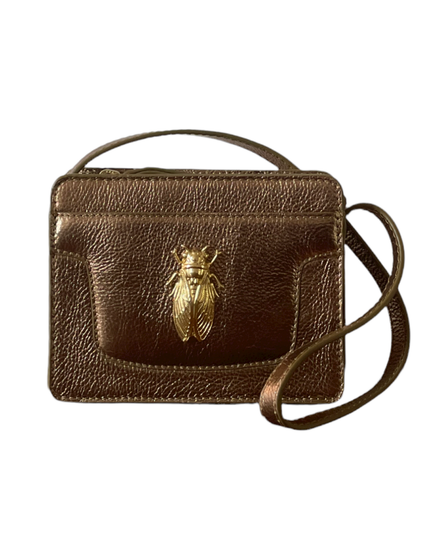 NUMBER 9-Golden Metallic Cicada bag
