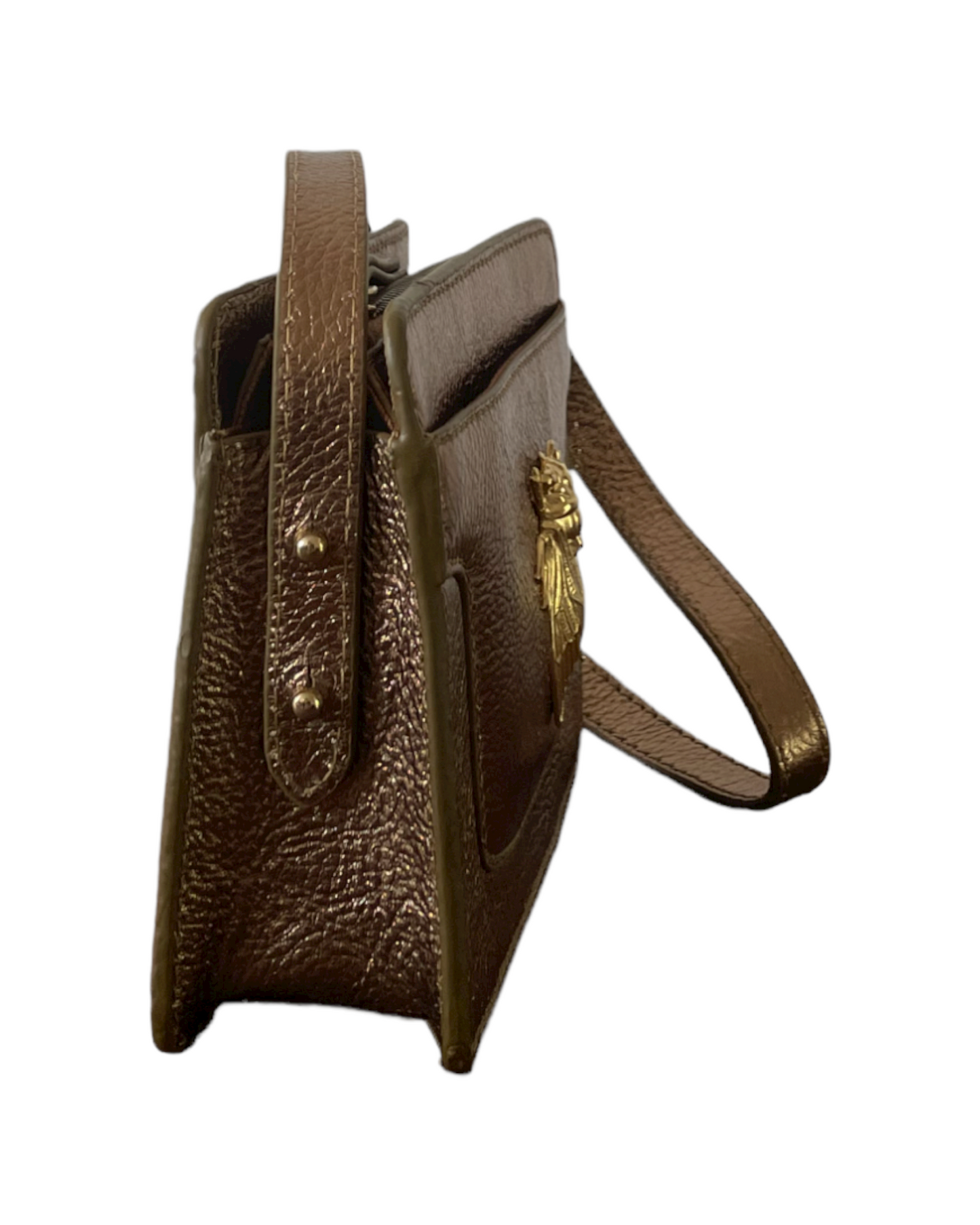 NUMBER 9-Golden Metallic Cicada bag