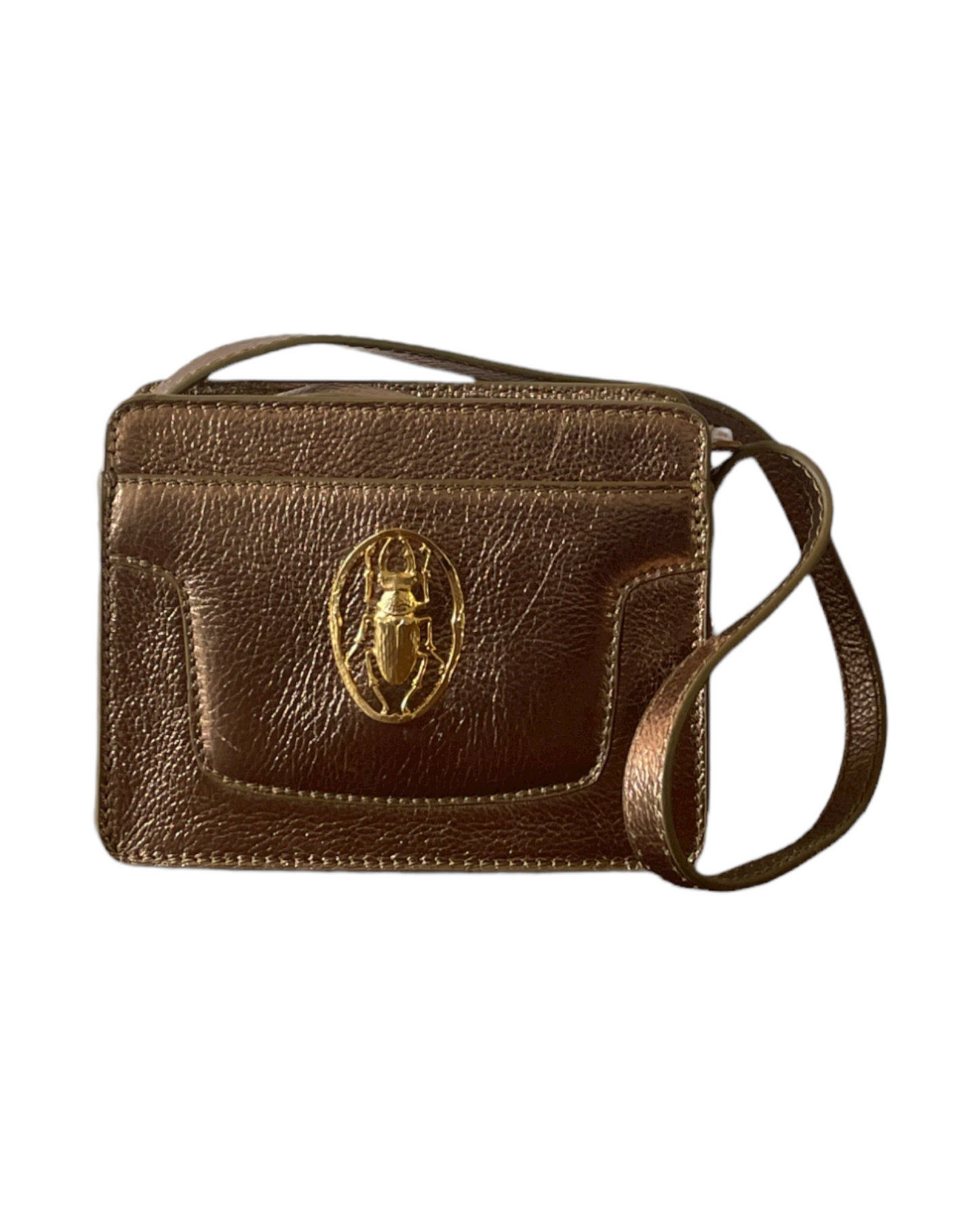 NUMBER 9-Golden Metallic Scarab bag