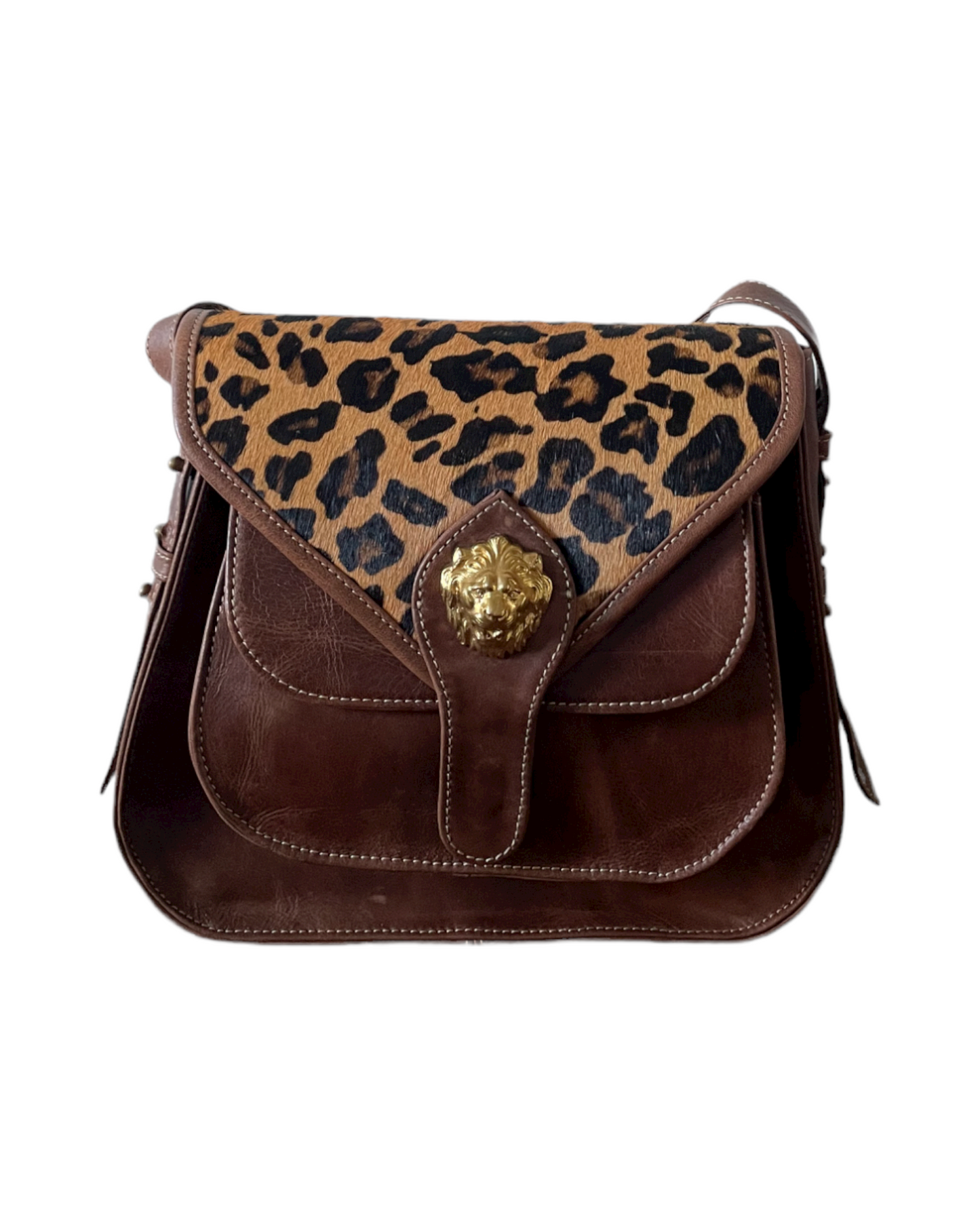 NUMERO 10.A-Lion Bag Brown Leather