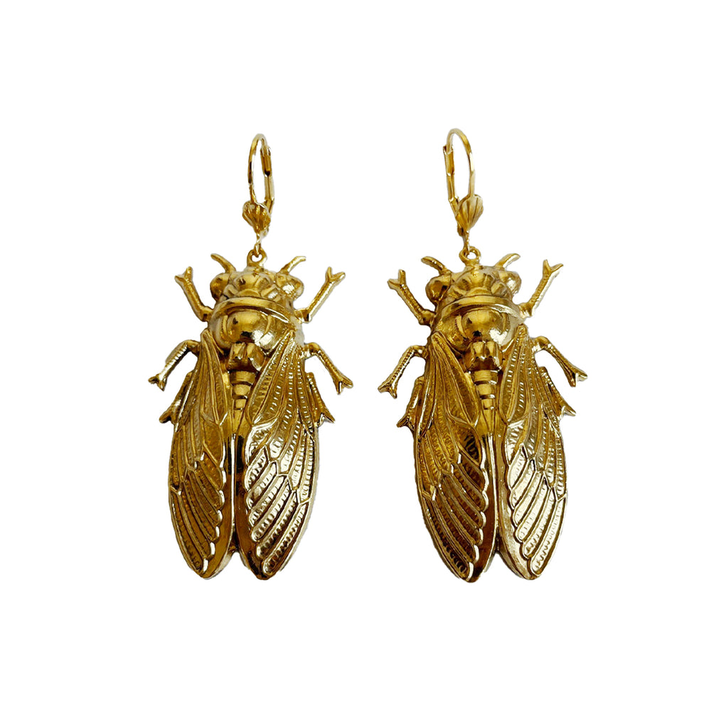 Boucles d'Oreilles Cicadas Dorées