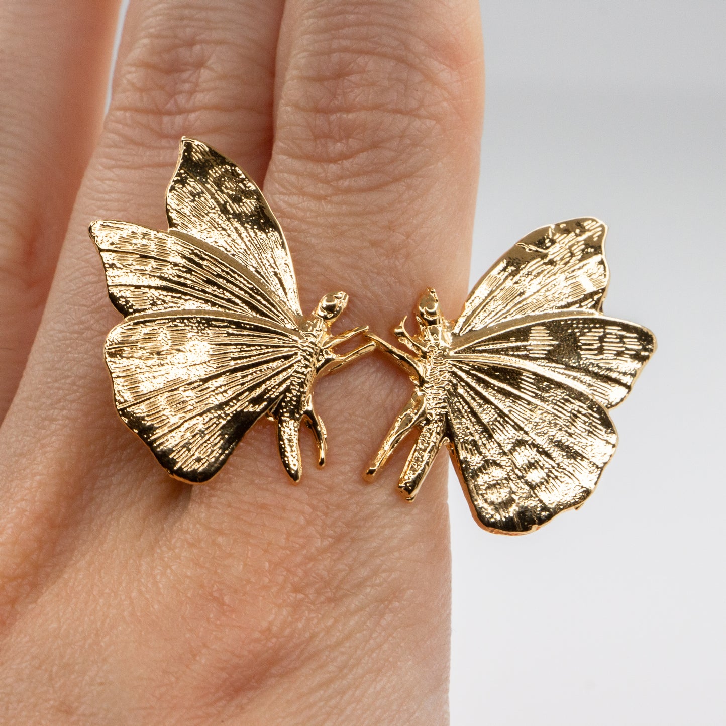 Double Small Butterfly Gold Ring