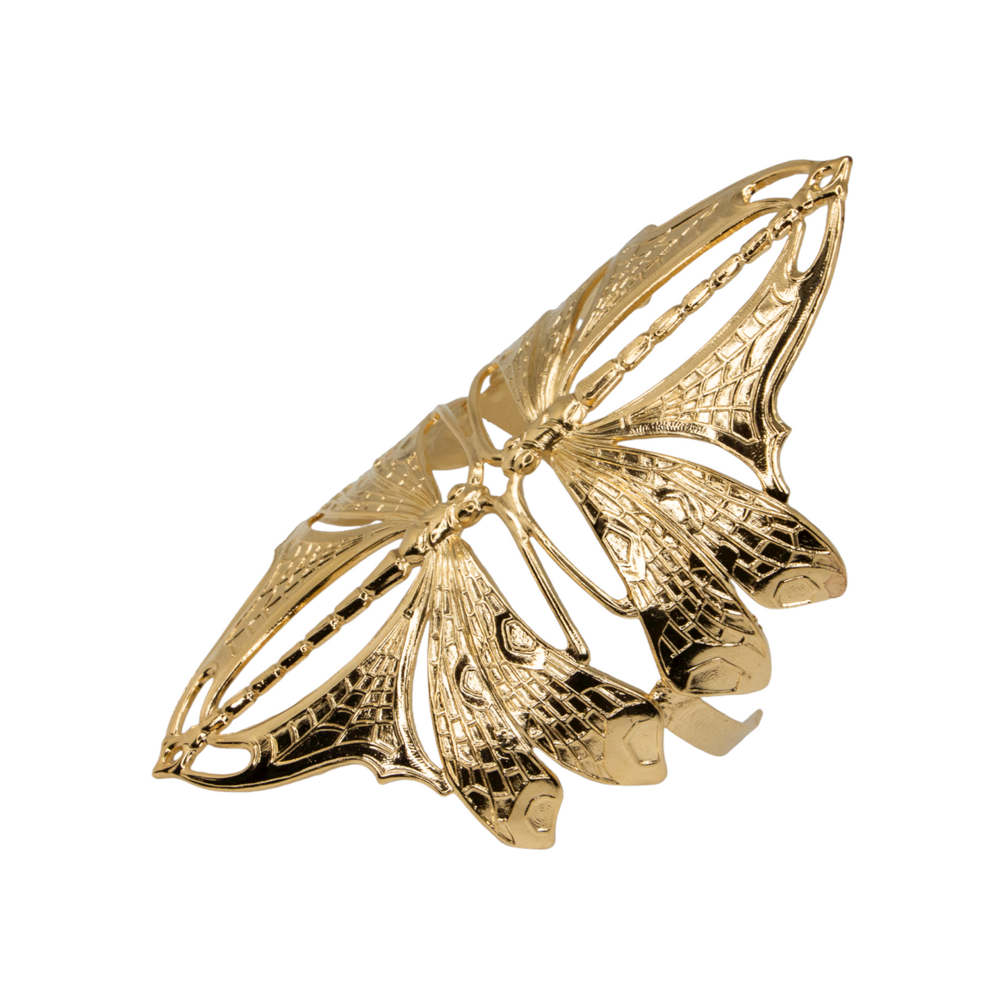Double dragonfly gold cuff