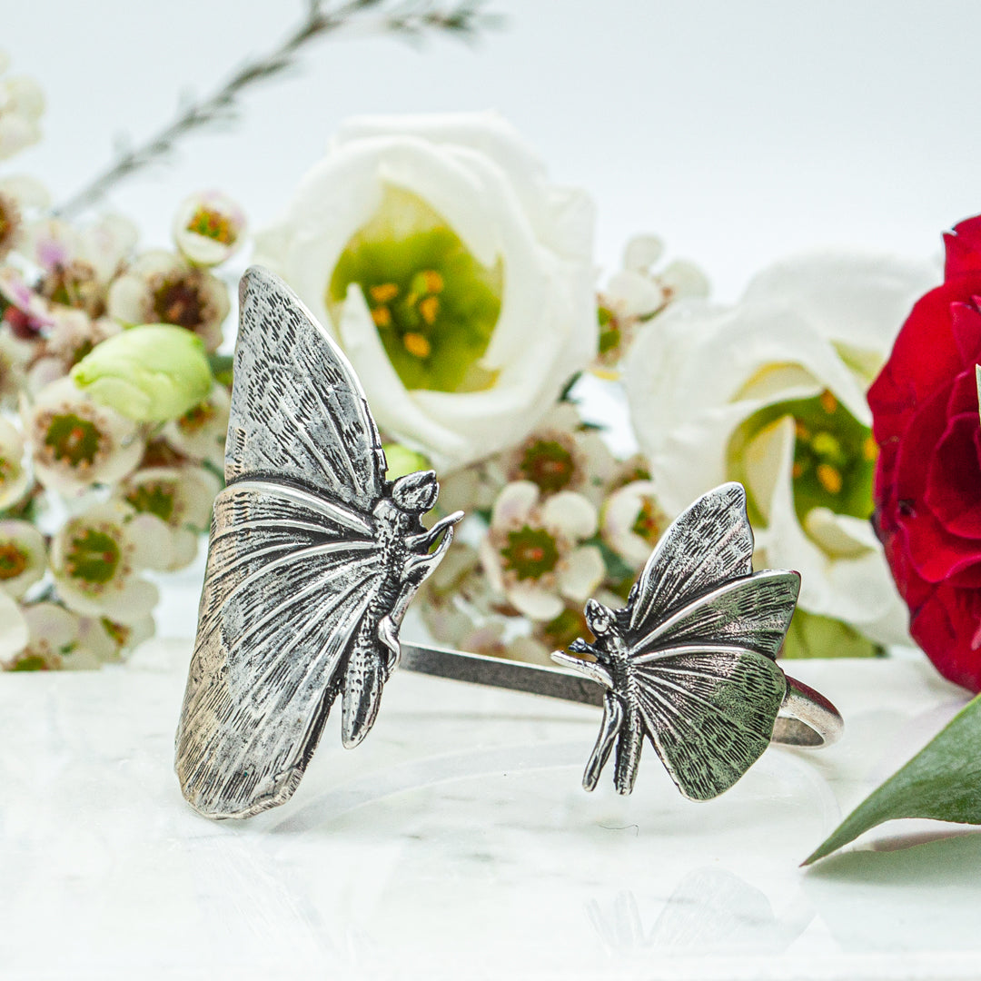 Double Butterfly Silver Bracelet